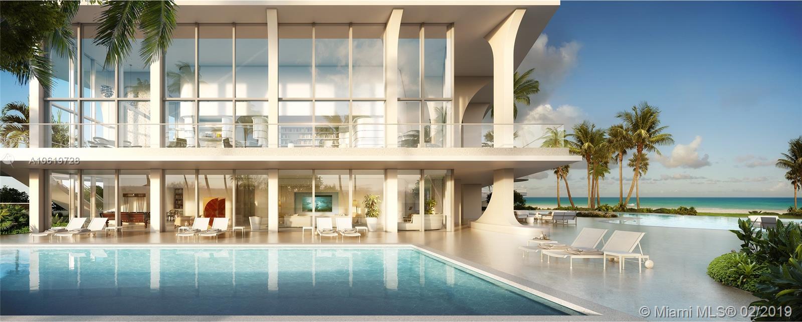 Fully furnished unit with beautiful white marble flooring throughout and upgraded closets. Move in ready! 180 degrees completely unobstructed views of downtown Miami, the intracoastal and the ocean. 5 bed / 6.5 bath + family room + service quarters. Developer Unit.