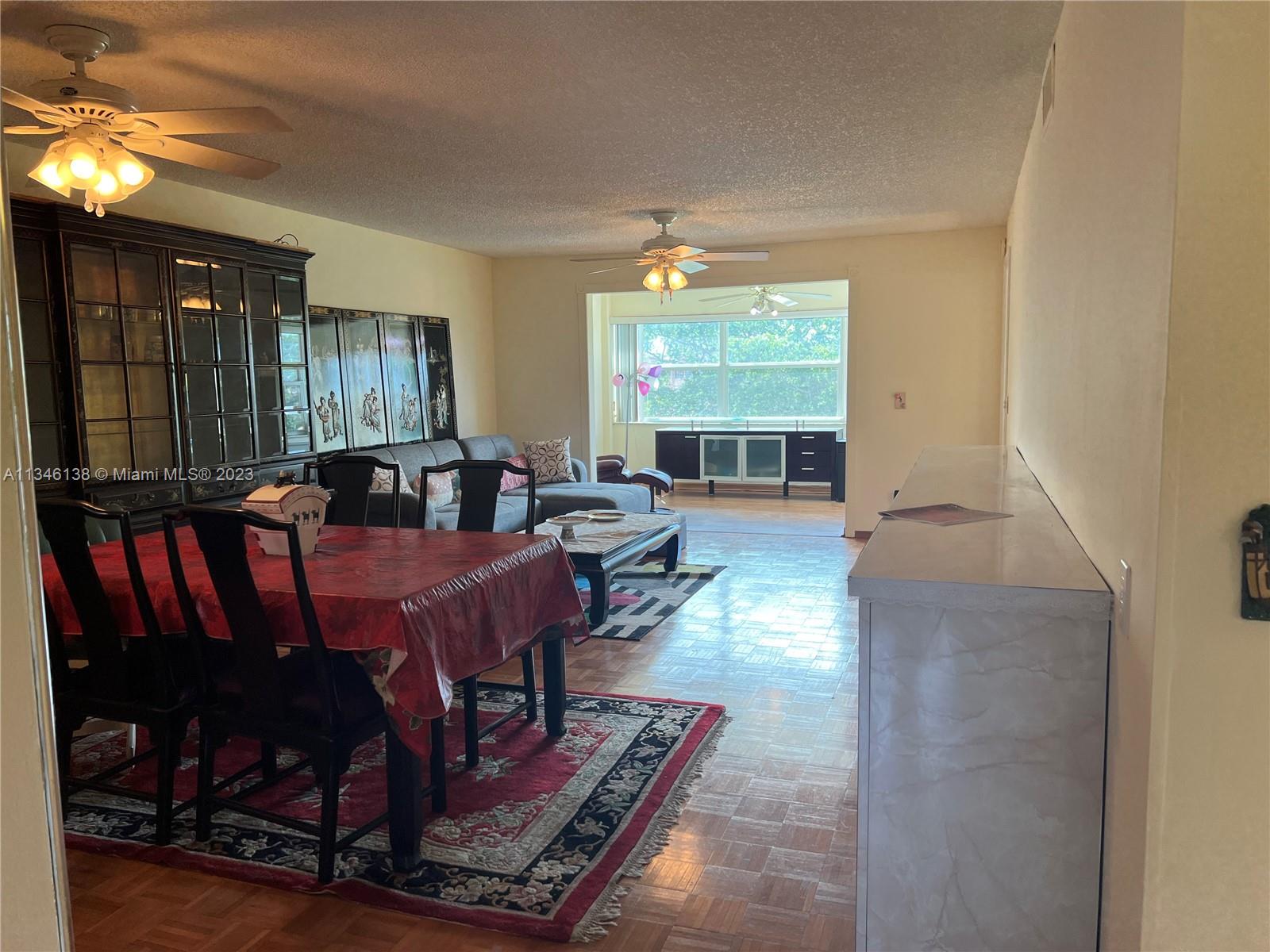 Rarely available extra-large 2/2 unit at Sunrise Lakes. Live the active lifestyle of a well-run 55+ community on 3rd floor unit overlooking the golf course. Unit steps from the main pool and clubhouse. Parquet wood floors in living room areas, complemented with a Florida room with gorgeous views of the greens. Primary bedrooms is spacious and updated master bath has a shower and separate washroom areas. Updated second bathroom has a shower/tub combination. Farmhouse style kitchen and impact windows complement your new home. Bonus outside storage space. One dedicated parking space. Conveniently located close to Sawgrass, Publix, banks and 20 min from FLL airport.