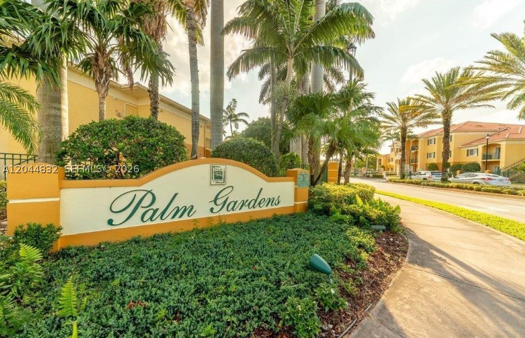 Excellent location! Beautifully modern spacious 2/2 unit in gated community where you can enjoy the pool and gym in the highly desirable Palm Gardens at Doral. Refreshed open concept Kitchen with stainless appliances (new range), formal dining and bright, and great layout.. Large master with walk-in closet.  Nice balcony with enough space for your outdoor comfy chairs. 1 assigned parking and plenty of guest parking. Close access to major highways, shops, parks, and top rated schools.