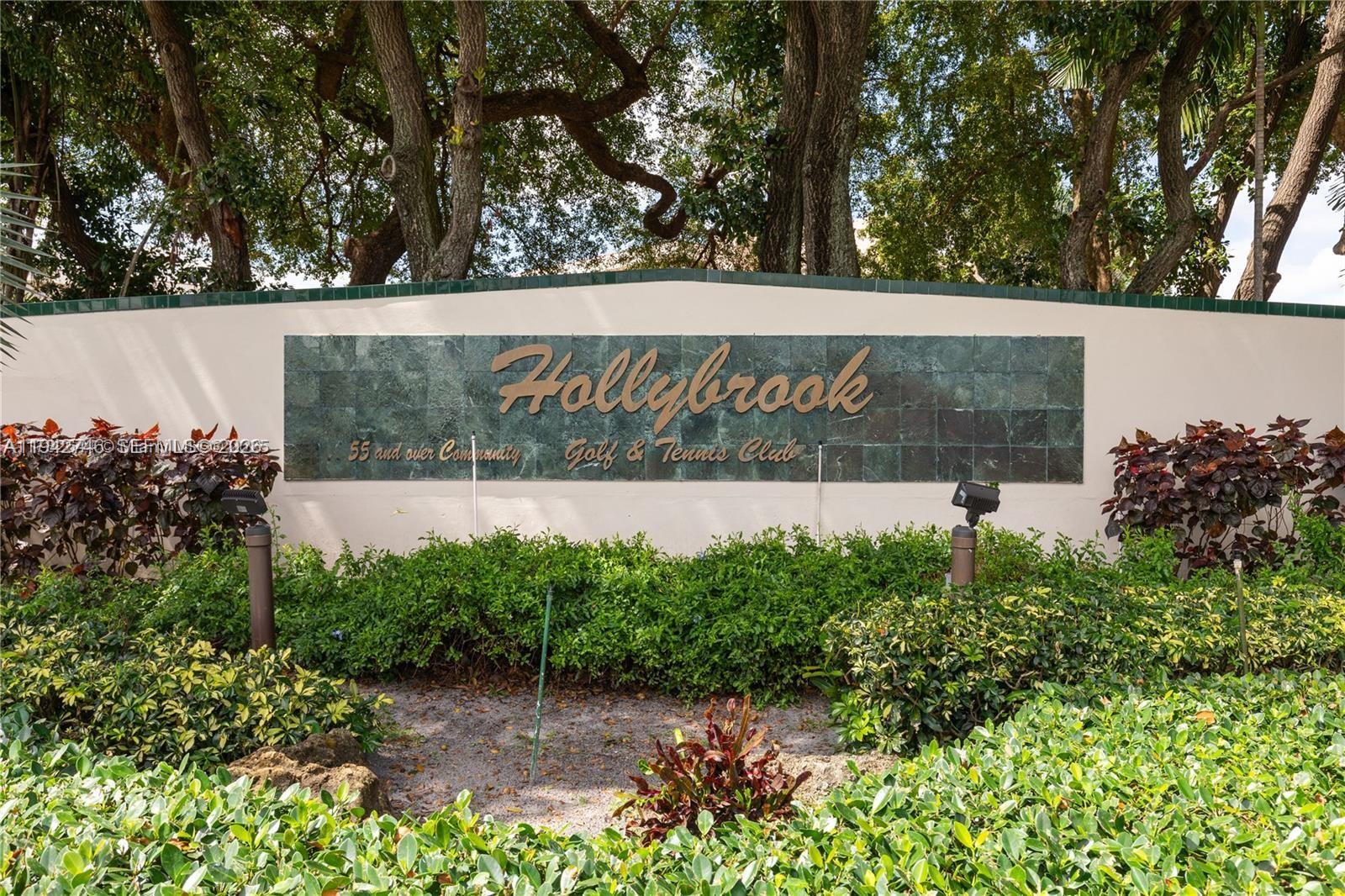Welcome to Hollybrook Golf & Tennis Club in Pembroke Pines 55+ community. This well-maintained 1-bedroom, 1.5-bathroom condo for sale furnished located in the highly desirable  This spacious unit offers approximately 890 sq ft of comfortable living space with a functional layout ideal for year-round or seasonal living, featuring a bright living and dining area, a generously sized primary bedroom with ample closet space, and the convenience of a half bathroom for guests. Enjoy peaceful community views from the screened balcony, perfect for relaxing or entertaining. Hollybrook is a guard-gated offering a resort-style lifestyle with an 18-hole championship golf course, tennis and pickleball courts, multiple heated pools, clubhouse with social activities, fitness center, on-site restaurant and café, card and billiard rooms, walking and biking paths, courtesy bus transportation, 24-hour security, and on-site management. Conveniently located near shopping, dining, hospitals, entertainment, and major highways, with HOA providing many amenities and services for a low-maintenance lifestyle, this is an excellent opportunity to own in one of Pembroke Pines’ most sought-after communities.