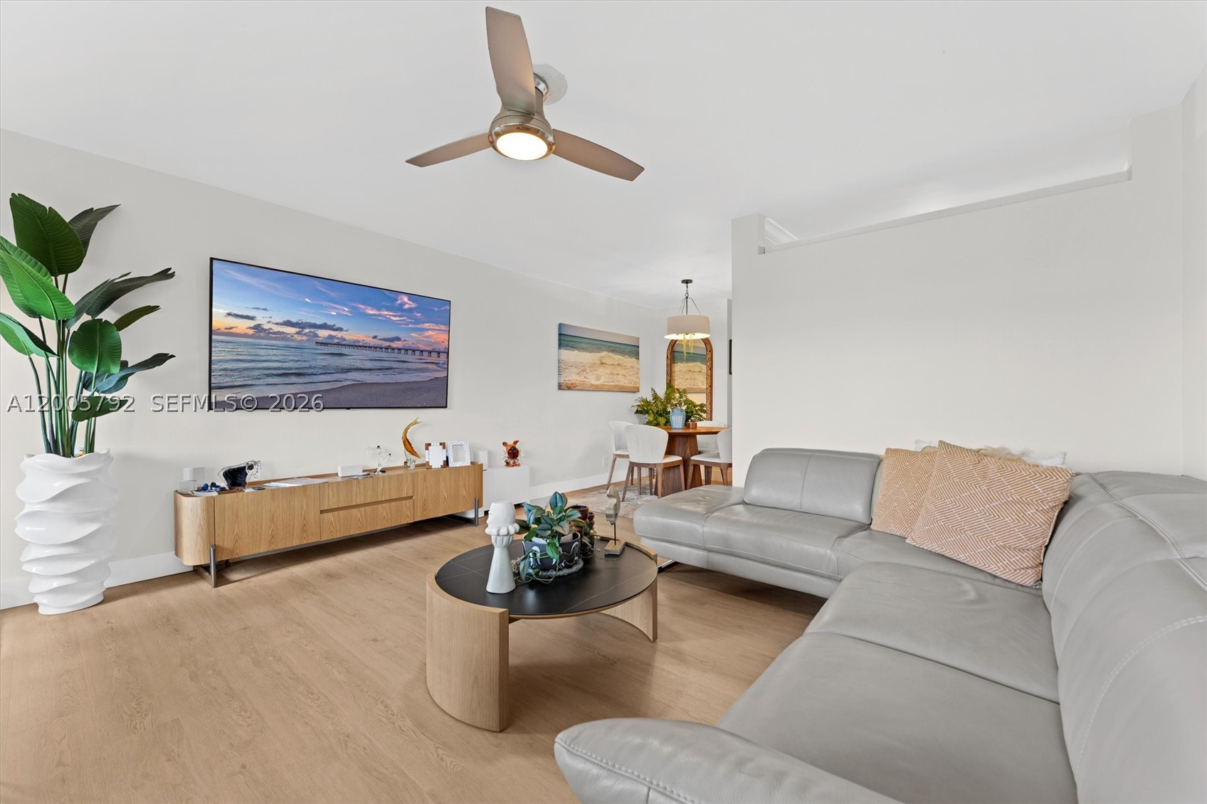 TSFT is proud to present a fully renovated 1-bedroom, 1-bath unit in a well-maintained 55+ community in Hallandale Beach. Ground-floor location means no elevator wait and direct walk-up access — ideal for anyone looking to simplify without sacrificing quality of life. The unit has been fully updated and is move-in ready. At 604 square feet, the space is efficient and well-designed, with garden views and a layout that lives comfortably. Building features a brand new roof installed in 2025. Dues cover community amenities including a pool and landscaped courtyard. Cash only purchase. Unit may be lent to guests for up to 8 weeks per calendar year per association rules. Board notification and applicable fees required. Location is a genuine selling point here. You are minutes from Hallandale Beach, 8 minutes from the Hollywood Beach Broadwalk, a 5-minute drive from Gulfstream Park, and within easy reach of Aventura Mall, grocery stores, and coffee shops. Highway access to both Miami and Fort Lauderdale is straightforward from this address. A low-maintenance, well-priced option in a quiet community with strong South Florida convenience built in.