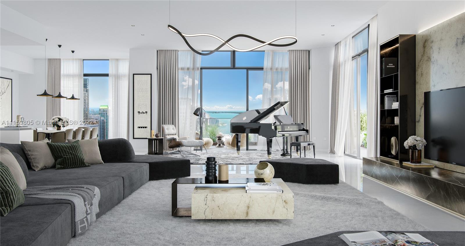 The residences Reach at Brickell City Center include an elite collection of corner units featuring soaring ceilings,floor to ceiling sliding glass doors, a half-acre amenity deck, interior elegance from the lobby to the units unitsmake this building unique for the ultra-luxury connoiseur. This 4B/ 4.5 B, 4201 is equipped with Magnolia smartequipment, Hunter Douglas top of the line window treatments, whole home audio, lighting controls, upgradedkitchen appliances, carrara marble, upgrades kitchen counters & backsplash.
