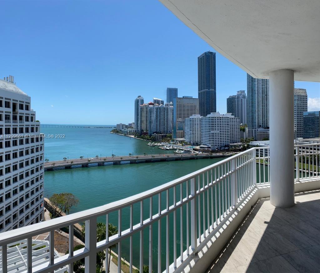 Amazing unit in Brickell Key, with unobstructed views of Biscayne Bay and Brickell Skyline, huge balcony to enjoy the view and peacefulness.3 bedrooms and 2.5 Bathrooms.
Split floor plan, Fully updated unit, Kitchen, Bathrooms, beautiful neutral marbles floors, and wood floors, remote windows treatment in the living room.
Italian Kitchen Cabinets with Corian countertop and stain steel Bosh appliances. custom cabinets in the closets. Two assigned parking spaces.
Courvoisier Courts offers a beautiful bayfront pool, jacuzzi, squash,entreteiment room, business center, billiards,24 hours concierge, and valet.