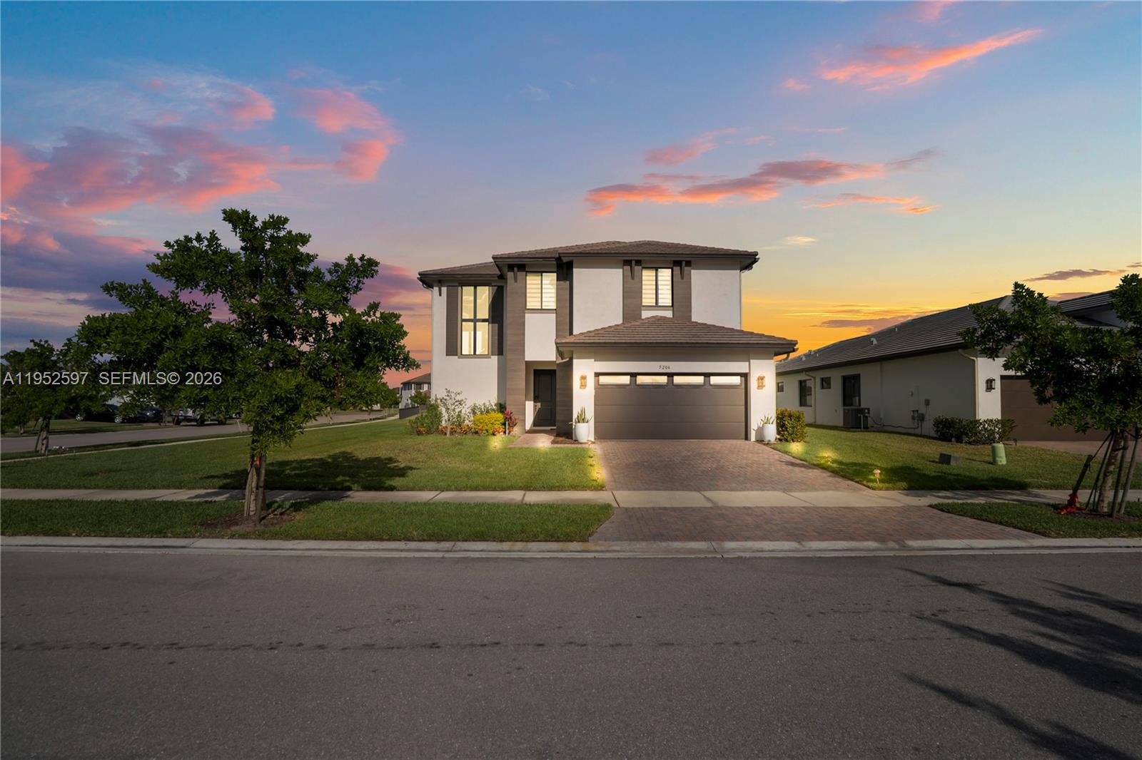 Introducing a stunning 2024-built home loaded with over $40K in upgrades in Maple Ridge at Ave Maria! Upon entry, step into elegant tile floors and a chef's kitchen with quartz countertops. Relax in the living room featuring a custom accent wall and custom drop ceiling design. This house sits on a corner lot and has more than enough space to install a inground pool. Located in the #1 selling community, this home provides access to A-rated schools, a 10,000 sq. ft. clubhouse, a resort-style pool, a gym, a dog park, and many more amenities! It's as move-in ready as it gets— schedule your tour today!