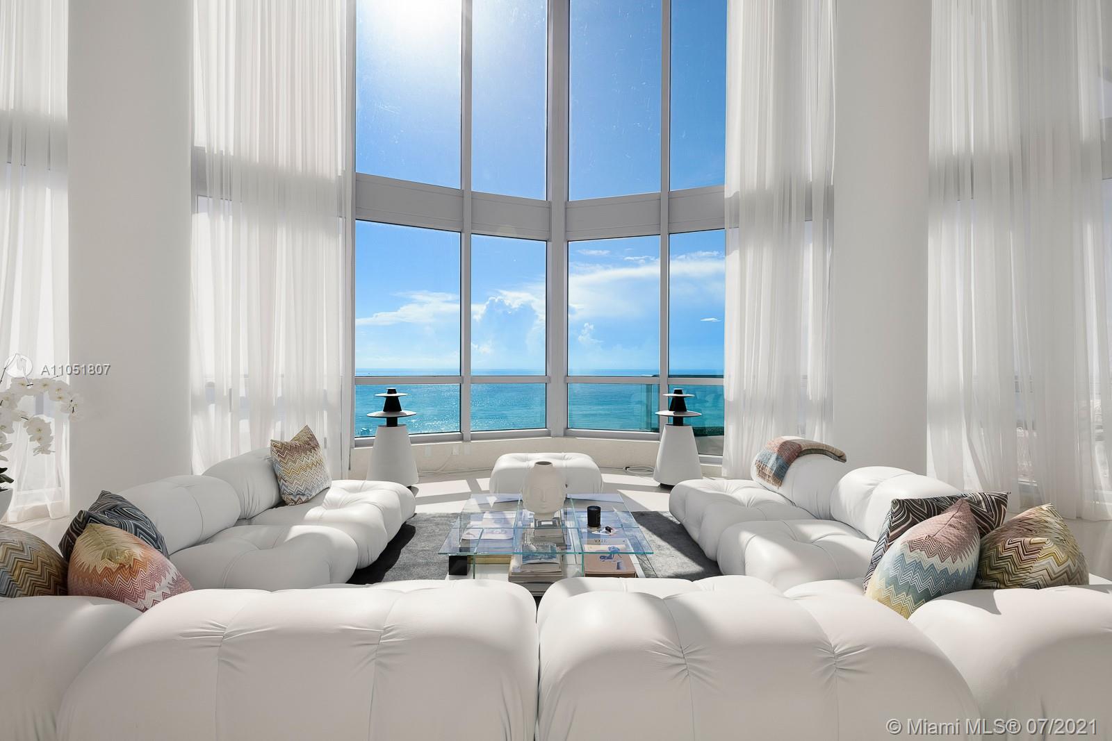 Take in the sweeping panorama of South Beach from this one of a kind extravagantly minimalist townhouse located in the 5-Star Setai with 4 beds and 4 baths in 3,627 SQFT of visionary living space, this incomparable townhouse is one of the finest private residences in Miami Beach. Enjoy the Setai’s world-class cuisine, celebrated spa, and waterfront infinity pools, or simply relax on the soft sands of one of the world’s most famous beaches. The voluminous, light-flooded, double height, full ocean front great room inspires festive celebrations or intimate relaxation. Accentuated by luminous white high-glass walls & floating staircase against latticed walls with opaque glass insets, terrazzo floors. 3 large balconies, a private plunge pool, with plenty of space to lounge in the sunshine.