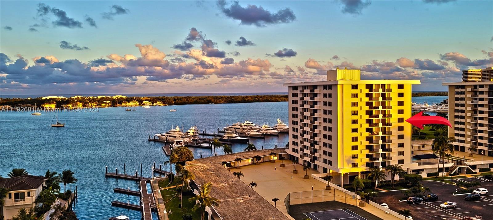 FULLY RENOVATED & FURNISHED!  The kitchen wall was opened to add a breakfast bar & the washer /dryer is INSIDE this condo!   On-site marina for a 30 foot boat to a 200 foot mega yacht.  1 Pet up to 20lbs.  Amazing sunset views from the main living area & sunny south water views from BR2.  Walk across the street to dinner at Cod & Capers or Cuchina Cabana...or walk to Belle's Bar & Grill (private restaurant inside Old Port Cove).  This gated community has 2+ miles of walking trails.   Garage space #101.  No pickups or commercial vehicles.   No lease 1st yr.   3 mo min term lease 1x per 12 months.   AC 2017 & Water heater 2015.  Marina is owned by SHMarinas - contact them for info on slip rentals (or anchor your boat in the cove out front for free).