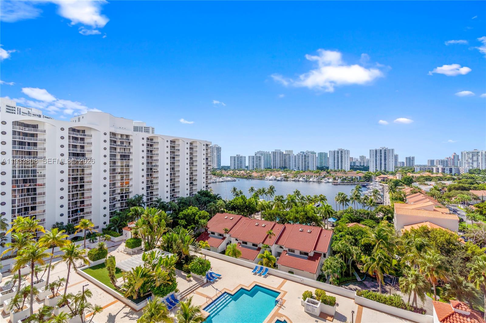 Best priced corner unit at Harbor Towers, an exclusive boutique building nestled in the heart of Aventura. This stunning residence features a spectacular 450+ square foot terrace, offering a private sanctuary with sweeping views of the Waterways Marina and the city skyline. Currently configured as a spacious two-bedroom plus den with two elegant baths, this 1,820-square-foot floor plan radiates warmth and comfort. You'll love the unique touches, from rich hardwood floors and marble countertops to the updated kitchen and expansive closet space. This building offers its own private tennis/pickleball court, swimming pool, sauna, spa and barbecue area. Concierge and valet are included in the maintenance fee. You won't find this in space at this price in new construction!

Life at Harbor Towers feels truly personal, with only four residences per floor and a suite of premium amenities including a guarded gatehouse, concierge, and valet service. Stay active on the tennis and pickleball courts or relax in the gym and waterfront barbecue area. Located directly on the marina, you’re just a short stroll away from local shops and Aventura Charter High School. Come see why this unique space is the perfect place to call home—reach out today for a private tour.

Outdoor Living: Massive 450+ SF private terrace.
Flexible Layout: 1,820 SF currently used as 2 bed + den.
Prime Location: Steps from the Waterways Marina, Senior High School and local shopping.
