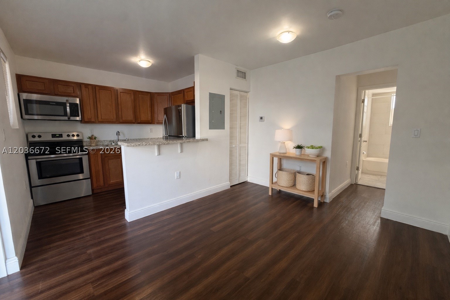 Updated 1BD apartment on the first floor of a secure gated boutique building in a prime central Miami location. Conveniently located very close to the on-site laundry room, making everyday living even easier. Just minutes from Brickell, Downtown, Wynwood, Brightline, Jackson Memorial Hospital, Miami International Airport, I-95, and the Dolphin Expressway. Features include central A/C, impact windows, modern flooring, complimentary WiFi included, and fast approval with no HOA. Pet-friendly building with laundry on-site. Parking outside the property is first come, first served. Assigned gated parking available for $125/month. Owner motivated to rent. Ready for immediate move-in!