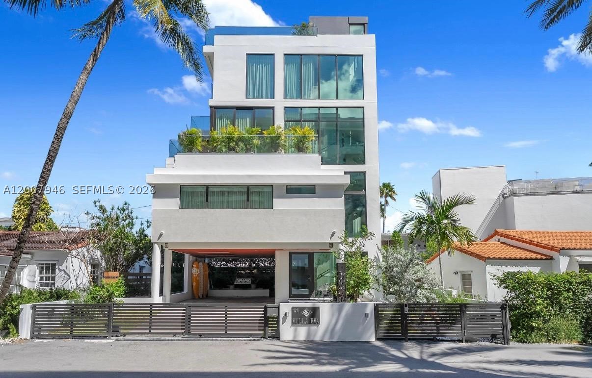 MAJOR PRICE REDUCTION OF $1,000,000 AND AGGRESSIVELY PRICED TO SELL. 
Live the venetian islands lifestyle at Villa Eva ~ a unique 5-story new modern loft-style residence w/pool & rooftop deck w/direct biscayne bay views!!! Perfectly positioned just behind the Iconic The Standard Spa. 
This 3,354 SF home features 3 ensuite bedrooms, elevator access, and open living and dining spaces designed for seamless indoor-outdoor living. The primary suite includes wet bar and kitchenette, spa-inspired bath, and terrace. Additional conveniences include a laundry, trash chute, office nook, and gated covered parking for four cars.