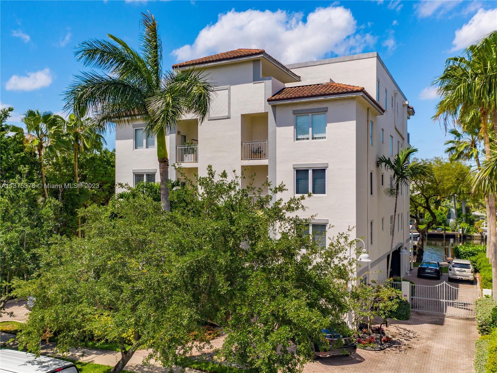 Beautiful 2 bedroom 2 full bathrooms waterfront unit in lovely boutique condo in highly desirable Las Olas Isle. Features tile and wood floors throughout, open kitchen with stainless appliances. Pleasant water view from balcony. Conveniently located within easy walking distance to downtown Fort Lauderdale and the beach. Includes a 40' assigned boat slip, 1 assigned covered parking space and storage room. New double stack washer/dryer and water heater installed in past 18 months. MUST call agent for appointment.