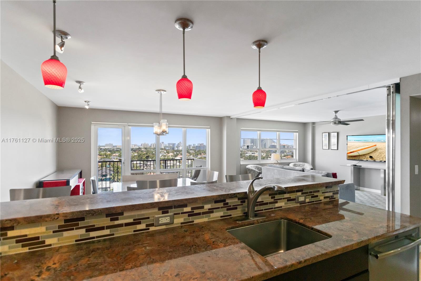 THIS IS IT! MODERN FURNISHED 2/2 WITH COVERED PARKING, NORTH/EAST VIEWS FROM BALCONY, JUST A 10 MINUTE WALK TO FT LAUDERDALE BEACH COULD BE YOURS! THE EXTRAORDINARILY UNIQUE STEEL/FROSTED GLASS POCKET DOORS SEPARATE THE 2ND BEDROOM FROM THE DINING AREA.....OR LEAVE THEM OPENED AND OUT OF SIGHT TO ALLOW FOR A MASSIVE LIVING/ENTERTAINING AREA! THE OPEN KITCHEN WAS EXTENDED TO CREATE A WELCOMING COOKING ENVIRONMENT FOR THE MOST DISCERNING CHEF, AND BOASTS GRANITE COUNTERTOPS, AND SS APPLIANCES,2ND BEDROOM HAS A PULLOUT SOFA.BLDG HAS BRAND NEW GYM,POOL,LIBRARY,PARTY ROOM,CONCIERGE, AND UNIT COMES WITH STORAGE ! WATER, CABLE AND WIFI INCL IN RENT.