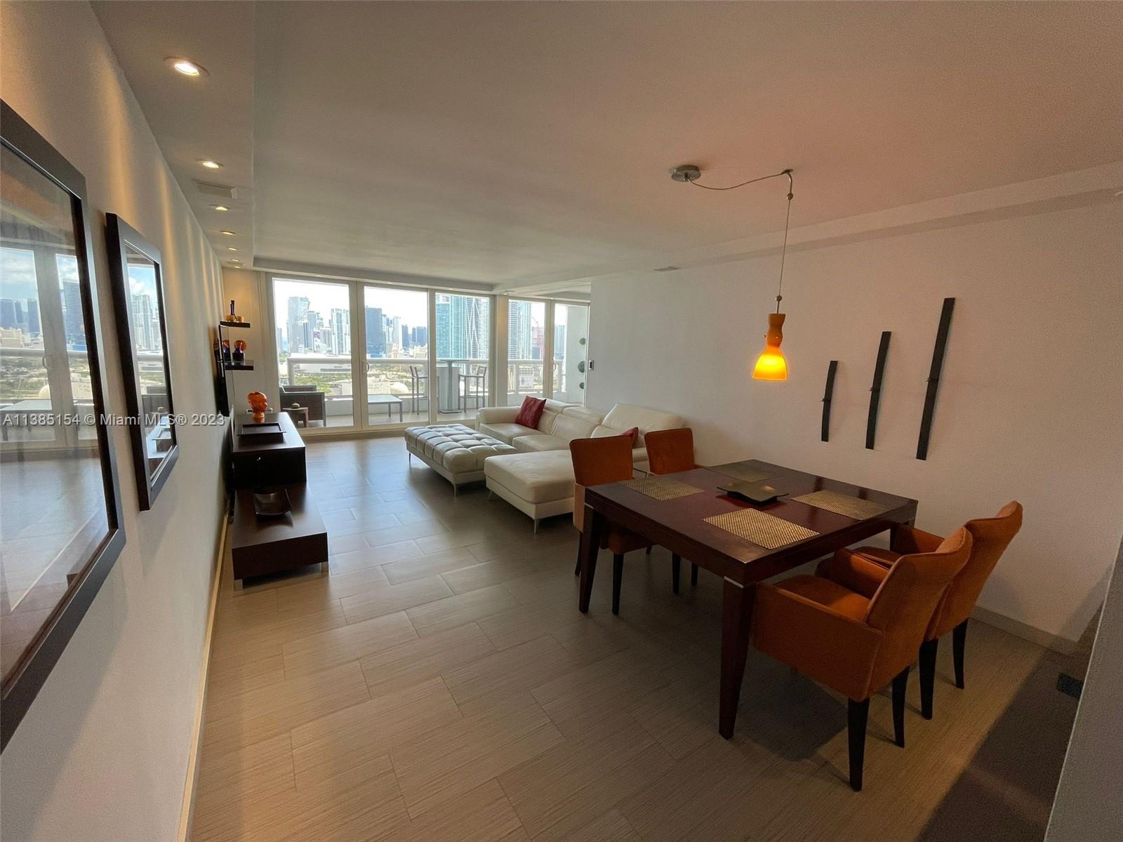 (CURRENTLY RENTED UNTIL MARCH 2024. AVAILABLE APRIL 1ST 2024) For Rent 1 bedroom, 1.5 bathroom fully furnished modern condo in the heart of Miami with panoramic views of Biscayne Bay and Miami skyline. Smart home, with a Washer/dryer inside the unit and custom pocket wall separation for an open floorplan.  The building offers a variety of amenities such as 24hr concierge and security, restaurants, salons, retail stores, a food market, a liquor store, pharmacy, pool, gym and more.  Easy access to public transportation and just minutes from Brickell, Midtown, Design District, Wynwood, and Miami Beach. 1st month + 2 month Security Deposit. No subleasing allowed. Includes water, direct tv and basic internet.