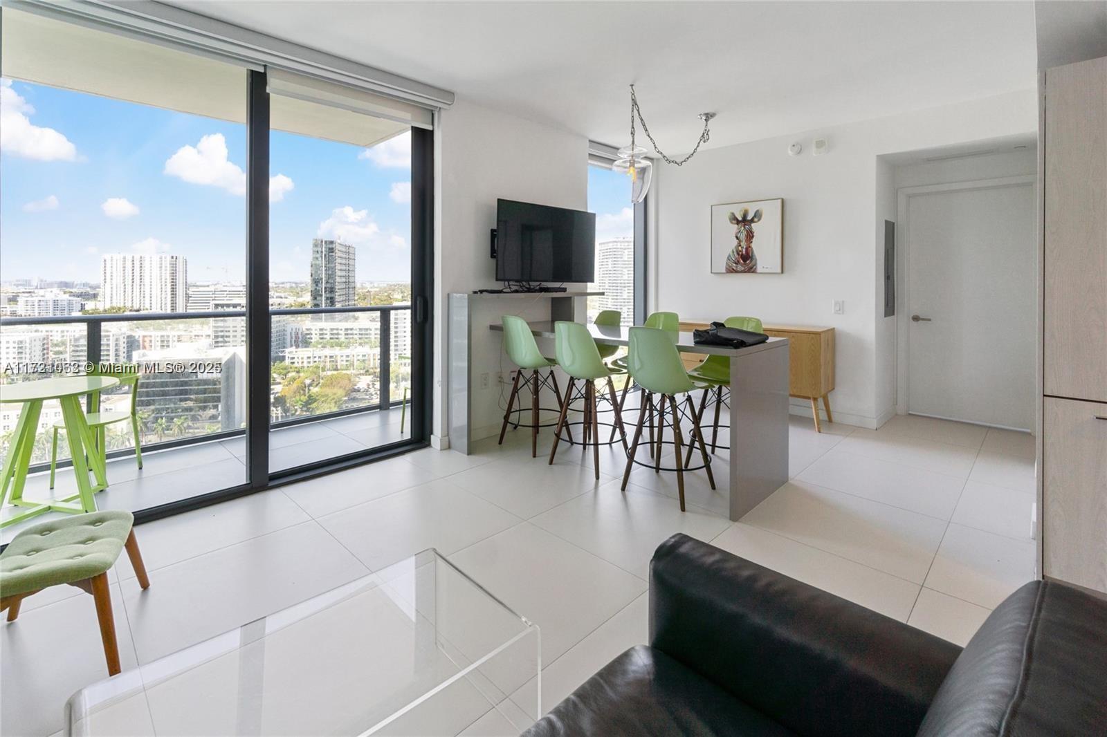 Stunning sunset view for this gorgeous 2/2 apartment in Bayviews condo! The apartment comes fully furnished and decorated, it features a split plan, white matte ceramic floor all over, master bathroom with bathtub/shower and second bathroom with glass shower, a lot of closet spaces, washer/dryer. Tv cable and Wi-Fi included in the maintenance. 1 assigned parking. Wonderful amenities and one of a kind 46th rooftop pool. Flexible lease policy, min 30 days at the time. Financing possible with a min of 25% down payment.