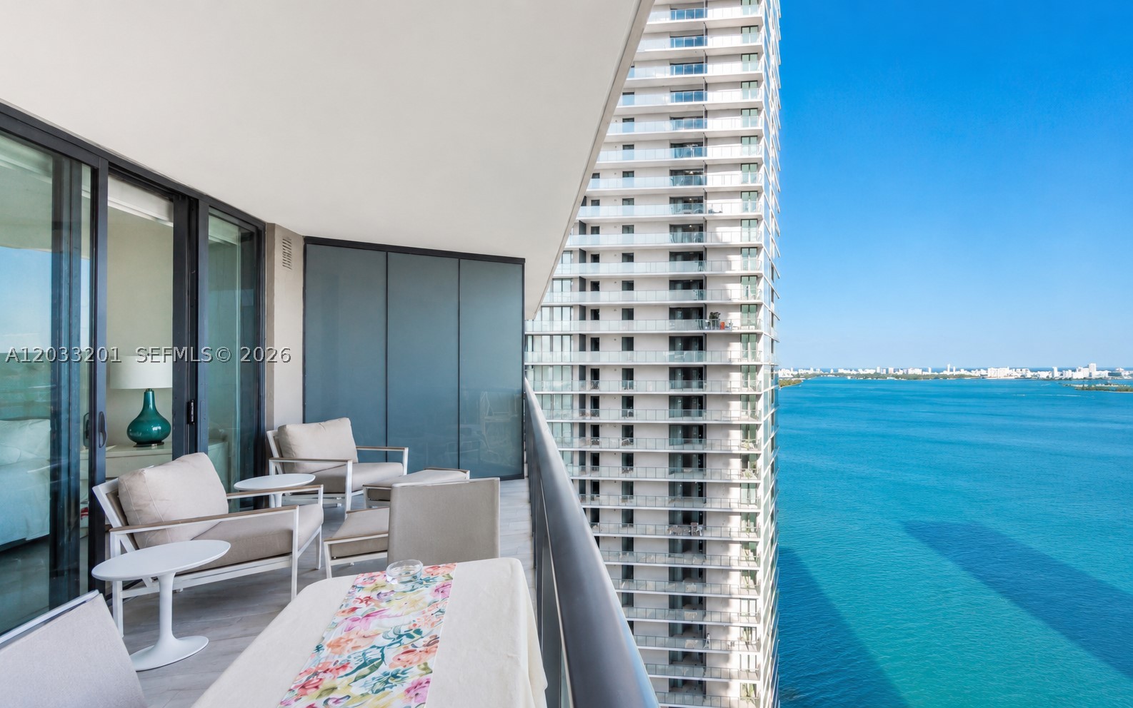 AVAILABLE NOW UNTIL FEB up to 8 months. Trendiest most desirable community. Beautiful 2 bedroom, 3bath unit at Paraiso Bay. The unit comes turnkey with exquisitely designed furnisher. Tile floors through the unit, built-in closet in each bedroom with an open master bedroom/bathroom concept and open floorplan with sight of the large balcony to enjoy the beautiful Bayview. Large island with sitting area in kitchen, private foyer with private elevator access. Mins from South Beach, Downtown Miami, Wynwood, Brickell Design District. With access to restaurants, boutiques, cafes, department stores, beaches. State of the art amenities including resort style swimming pool,chef kitchen, bowling alley,tennis courts, gym, spa, hammam, spinning room,theatre,wine room,cigar room,game room, barbeque and more.
