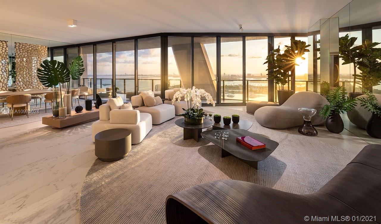 One Thousand Museum by Zaha Hadid is Miami's most prestigious new residential tower. It push's the limits of innovation and blurs the lines between art and architecture. The limited collection of museum quality homes offers an unprecedented level of service and amenities. This 4,876 SQFT residence features a flow-thru floor plan with unobstructed Biscayne views 4 bedrooms, 5.5 baths smart technology and custom closets and flooring. This residence was crafted by design powerhouse by Artefacto.