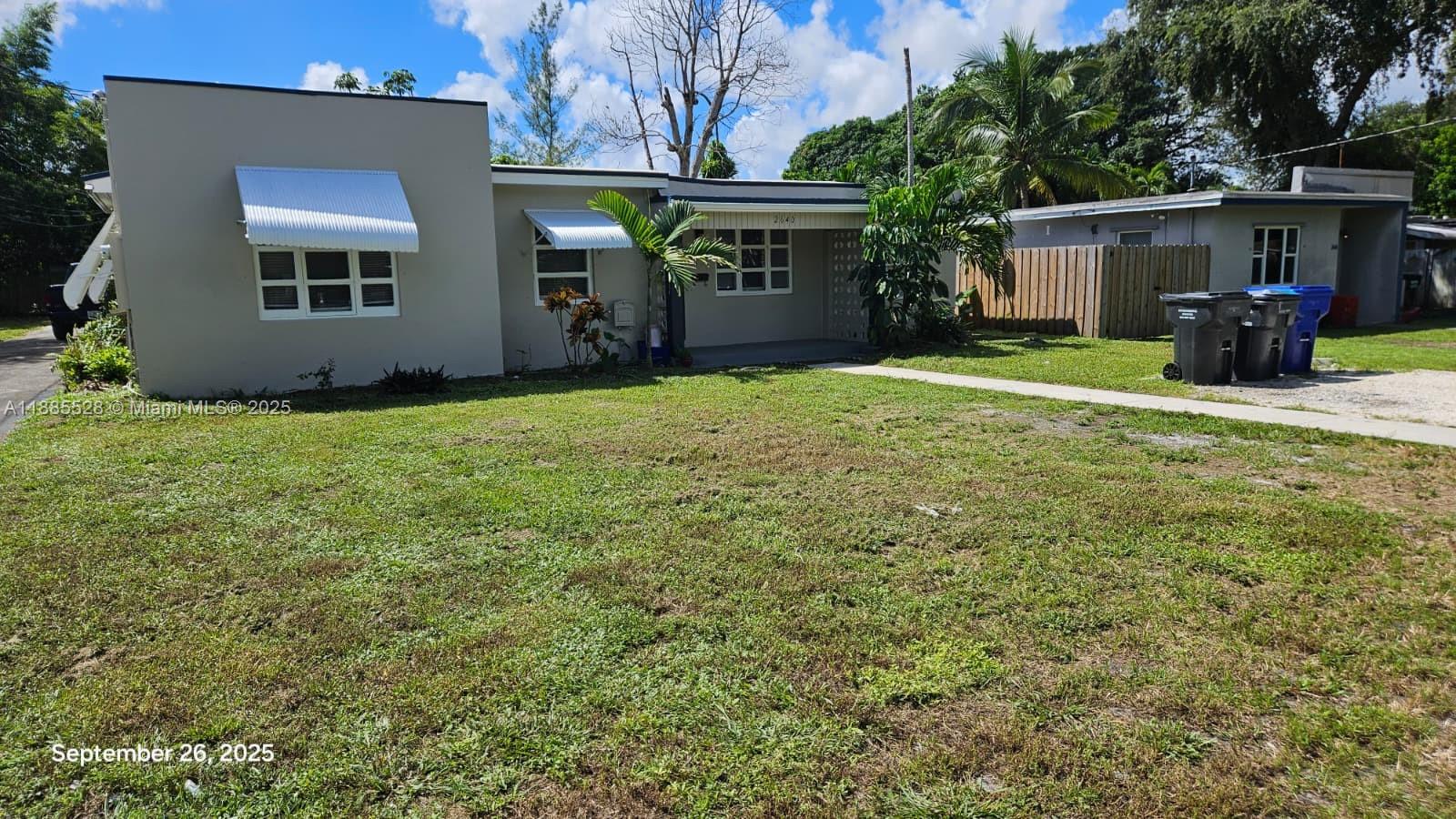 Lovely house centrally located on a quiet street. Tile floors, central A/C, ceiling fans, renovated shower, Private back yard. Lots of grass space in the front, Florida room. Washer & Dryer hookups. Close to shopping and major highways.