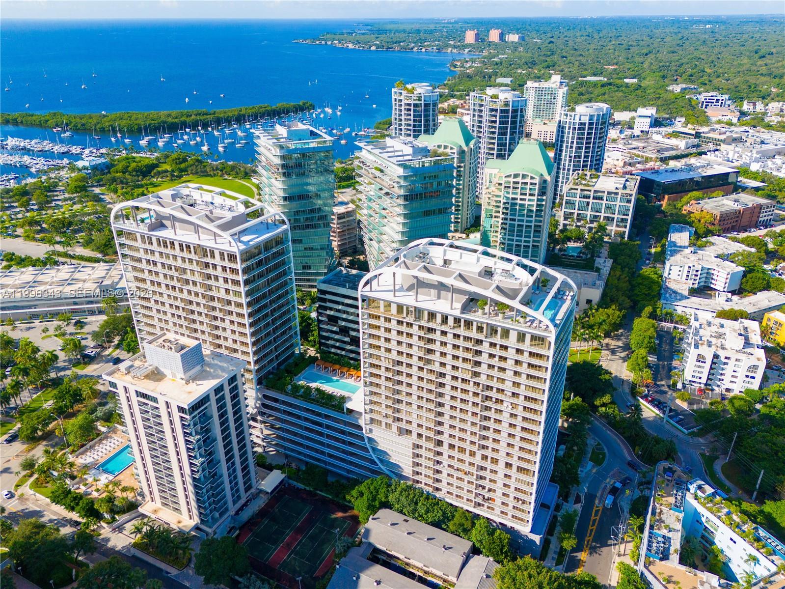 Welcome to the sophisticated MR.C Residences w/beautiful sunrise to sunset & downtown Miami skyline views. One of the best units of the Tigertail Tower, offering stunning bay/city views, w/ 3 Bed 3.5 bath corner unit. Fully beautifully furnished. Refined finishes include Italian terrazzo & quartz countertops, a walk-in pantry, laundry rm. European porcelain tile floors. This home offers 2,058 SF of interior & 477 SF wrapped around terraces. Luxurious amenities such as a spectacular rooftop pool, a garden-level lap pool, cabanas & jacuzzi, poolside service, gym, sauna, Cipriani restaurant & gourmet market, children's playroom, 24 hour concierge & butler services, 2 valet parking spaces & AC storage 4'x 8" included. Rented until August for $30K monthly.