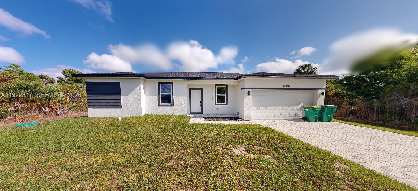 Major reduction for fast sale. Act now. Experience modern Florida living in this brand-new construction 4-bedroom, 2-bath home in Port Charlotte with no HOA, no CDD, and no rental restrictions. Designed for style and efficiency, this open-concept layout features a spacious great room, dining area, and a stunning kitchen with 42" upper cabinets, quartz countertops, an island, and stainless-steel appliances. Enjoy luxury waterproof vinyl plank flooring throughout. In the master bedroom, there is a fully tiled walk-in shower, a private owner’s suite with dual sinks, and a large walk-in closet. The split floor plan offers privacy for guests or family, with additional three bedrooms and a second full bathroom, which also includes fully tiled shower and tub surrounds. Built with energy-smart features including Low-E windows, high-efficiency mechanicals, a water treatment system, and low-flow fixtures, this home helps keep utility costs low. Additional highlights include a paver driveway, a 2-car garage, and an interior laundry room. Located just minutes from beaches, shopping, dining, and I-75, this home offers the perfect mix of comfort, freedom, and value—without the builder markup. Move-in ready and packed with upgrades—don’t miss it! See Virtual Tour Link attached!