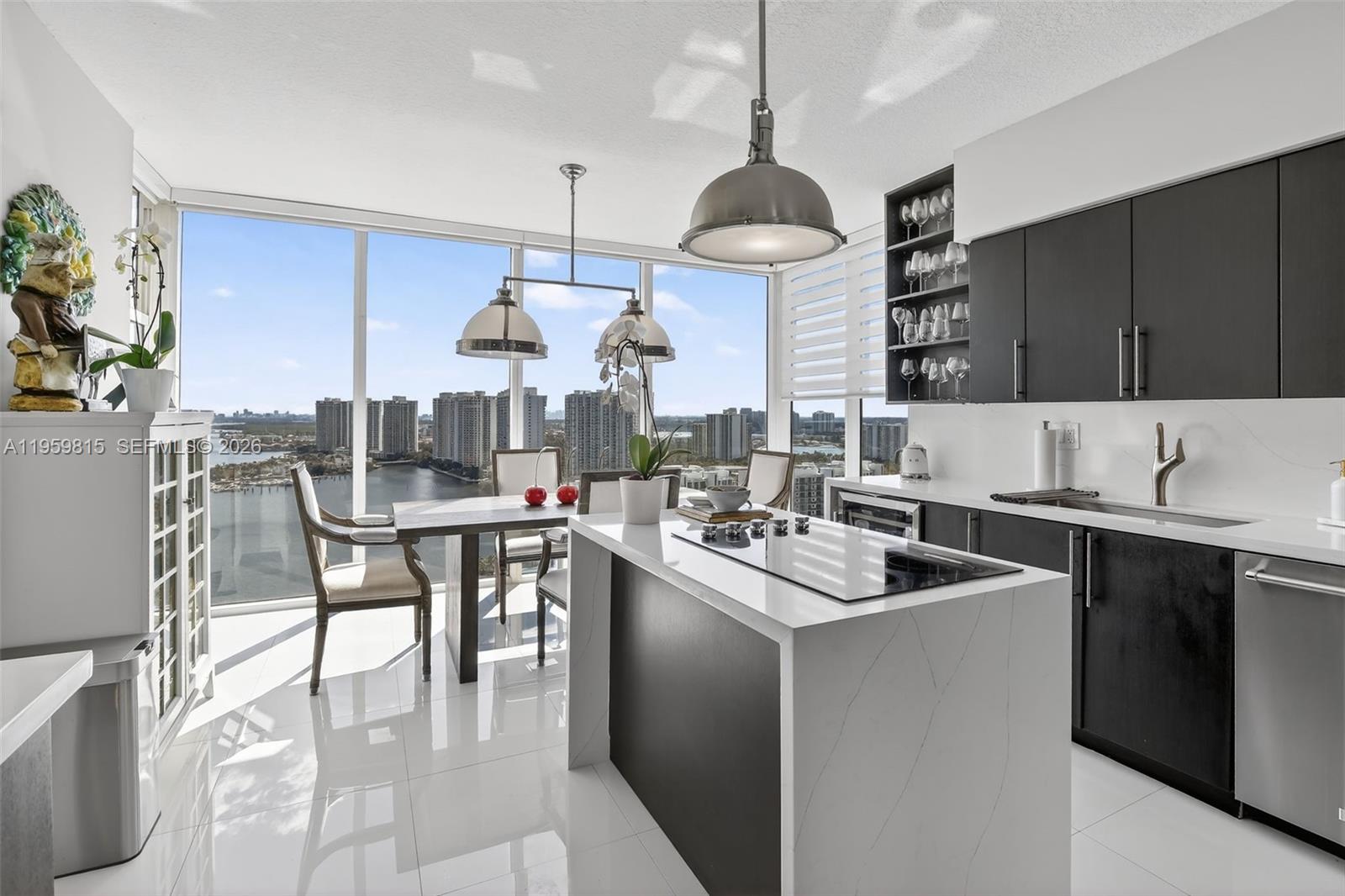 Discover This One Of A Kind Palace In The Sky - 3 Bedroom, 3 Bath Plus A Convertible Den (or 4th Bedroom). Enjoy Breathtaking 360 Degree Panoramic Views Of The Ocean, Golf Course, City, And Intracoastal From Two Large Balconies.  Sunrise, Sunset! This Residence Features A Completely Renovated Modern State of the Art Kitchen,  Floor to Ceiling Windows That Flood The Space With Natural Light. Split Plan! The Expansive Primary Suite Includes A Room Sized Closet and Private Balcony. 5* Star Amenities Include: 2 Story Health Club With Large Redone Gym, Spa, Cold Plunge, 2 Pools, 3 Tennis Courts, 2 Pickle Ball Courts, Private Marina, Valet, Security, Bbq Area, Library, Kids Game Room, & Much More.