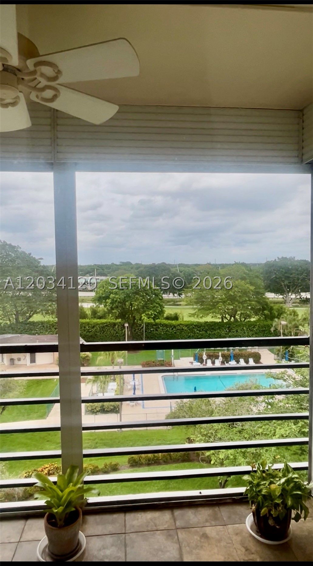Great opportunity to own! Serene retreat located on Vibrant Park Place 55+ condo community at The Banyan. This clean, 1/1.5 condo shows beautifully, featuring a screened balcony with beautiful views of the pool, a newer A/C unit, and modern laminate flooring in the bedroom.  Amenities: 4 Pools, tennis Courts, picnic areas, bike storage, exercise rm., clubhouse, laundry facilities, and courtesy bus. Don't let this one go away!