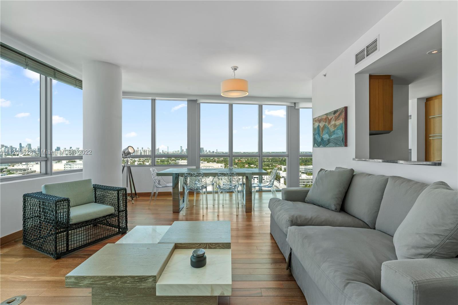 Incredible SW corner unit with Ocean and City Views. Enjoy the sunrise and the sunset from this unit with floor to ceiling glass. The Setai offers a Five Star Hotel Amenities: Gym, Spa, Concierge,3 Infinity Edge Pools, Beach and Pool side service.