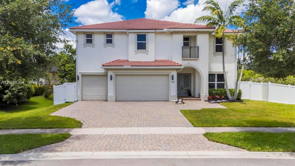 Welcome to the unique Cavalia Estate, where your search for the perfect home ends. Nestled on a prime corner lot in an exclusive community of just 10 homes, this stunning 6-bedroom, 5.5-bathroom + POOL  residence boasts over 5,500 sqft designed for seamless living and entertaining. Enjoy mornings by the pool and weekends with family and friends, all while maintaining privacy with a full bedroom and bath on the ground floor, plus a guest half bath. Features include porcelain floors downstairs, laminate upstairs, impact windows, and a 2018 barrel tile roof for added security and peace of mind. Paid-off solar panels enhance energy efficiency, and a newly epoxied garage completes this remarkable home. Located in the heart of Davie, you're just minutes away from top schools, dining, and major highways. This is a home you can move into and never need to upgrade!