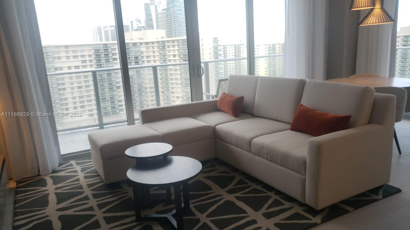 BEST DEAL AT HYDE! Beautiful fully furnished & equipped 2/2 with no rental restrictions! Large CORNER unit with amazing views and minutes away from aventura mall, restaurants, and more. Investor's dream as you can manage it yourself, with the hotel program, or with any other management company or realtor. Wraparound balcony!