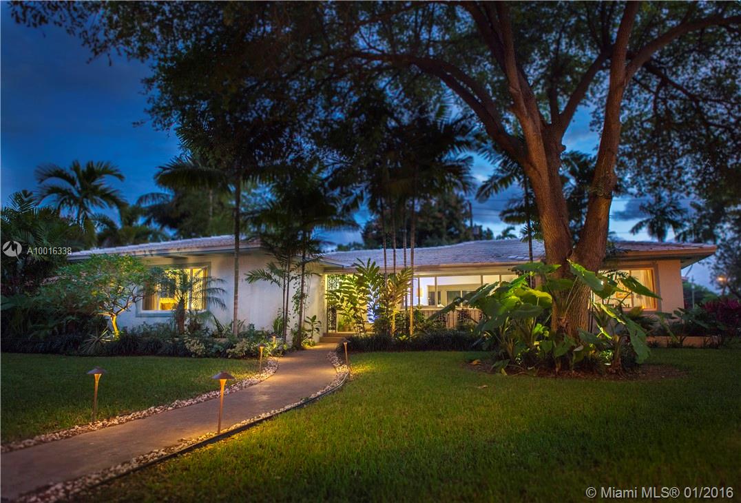 BEAUTIFUL MIAMI SHORES HOME, CORNER LOT, JUST A SHORT WALK TO THE BAY.  PRIVATE FENCED & LANDSCAPED YARD, ROOM FOR POOL.  OVERSIZED ATTACHED 1 CAR GARAGE WITH LAUNDRY & FULL BATH.  2 LARGE BEDROOMS BOTH WITH EXTENSIVE WALK-IN CLOSETS; MASTER HAS 2 HUGE CLOSETS. (EASY TO CONVERT THIS HOME TO 3 BEDROOMS, IF SO DESIRED).  3 FULL BATHS.  FORMAL DINING RM, FORMAL LIVING RM, FAMILY RM THAT IS OPEN TO THE KITCHEN.  GORGEOUS TERRAZZO FLOORS, RENOVATED OPEN KITCHEN, IMPACT WINDOWS.  BIG NATURAL LIGHT FILLED ROOMS.