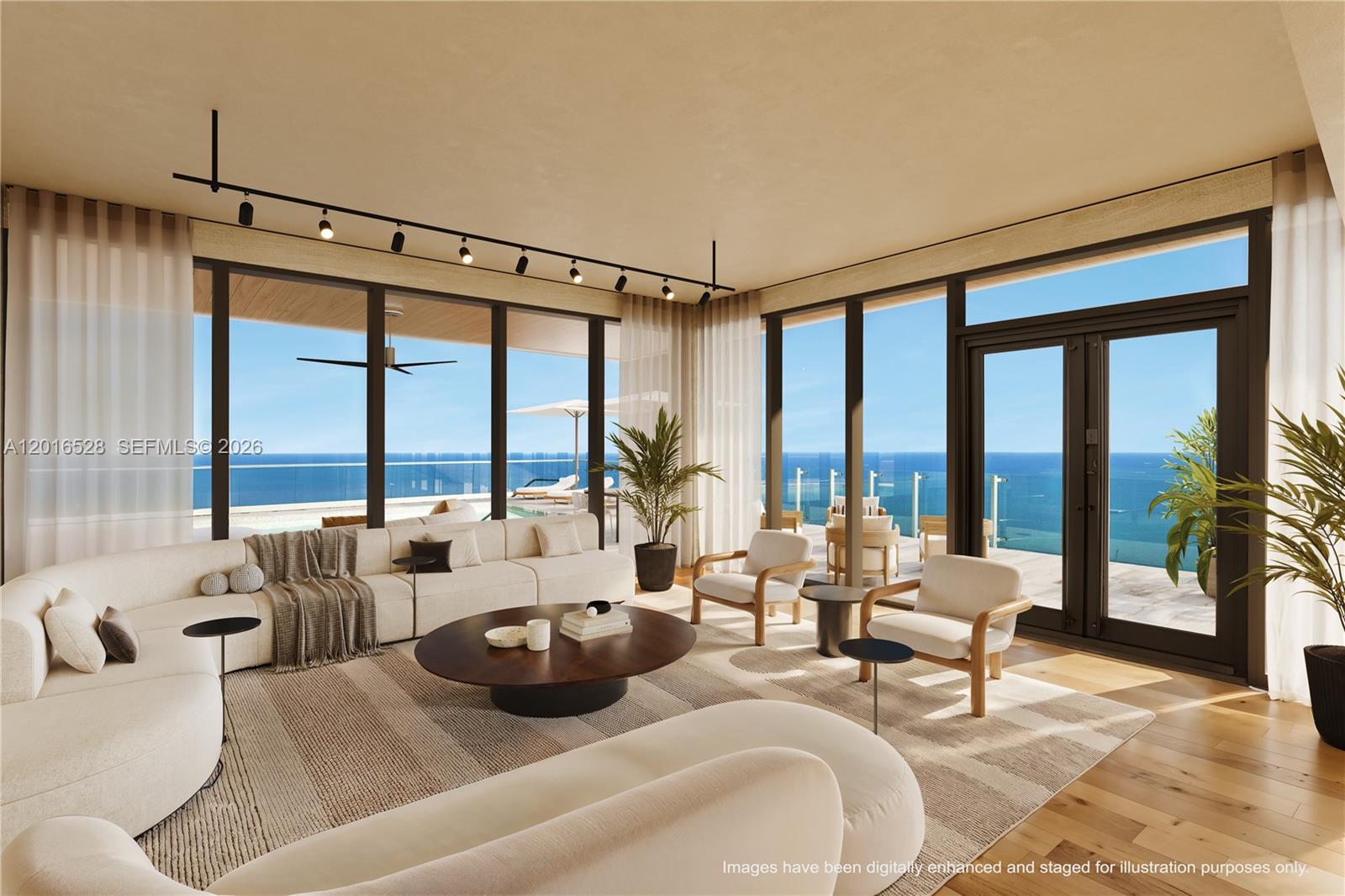 MOTIVATED SELLER - BRING ALL OFFERS! Welcome to this 3-story, one-of-a-kind Oceanfront Penthouse at Turnberry Ocean Club. This decorator-ready, flow-through residence features direct ocean, Intracoastal, and city views, a private rooftop with an infinity-edge pool + a summer kitchen, a beach cabana, a gym + staff quarters. The custom kitchen was designed by Snaidero and will feature top-of-the-line Gaggenau appliances. The primary suite features two large walk-in closets, an oceanfront terrace, and two bathrooms. Additionally, there are three private garages, accommodating 6 cars total. Residents of Turnberry Ocean Club enjoy 70,000 SF of luxury
amenities, including the 3-story private signature, ‘Sky Club’ with sunrise + sunset pools, private dining, health & wellness center + much more.