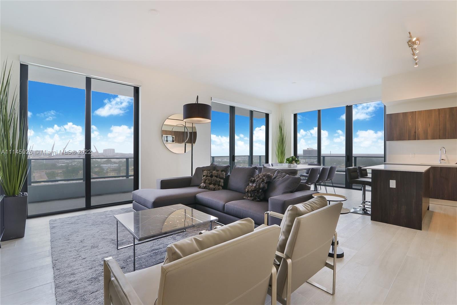 Best layout in the building, corner unit with best view of the city. Located at Aventura ParkSquare is an exclusive new lifestyle community with wellness as a keystone design. Wide sidewalks, tree-lined streets, green spaces, and public art encourage Residents to walk to shopping, dining, fitness, work and play all located on the main street. A City within a City. Enjoy Restaurants, Wellness Center, Shops, Luxury amenities and much more! 24Hrs Security and Front Desk, 5th Floor Deck, Sunrise Pool, Yoga Studio, Fully Equipped Fitness Center, Social Room, Summer Kitchen, Lounge Seating, Private Balconies, Floor to Ceiling Windows, SS Appliances, Washer- Dryer and Walk-in Closets. This 2 Beds/2.5 Bath has and amazing modern style. Cable/Internet and Water Included.