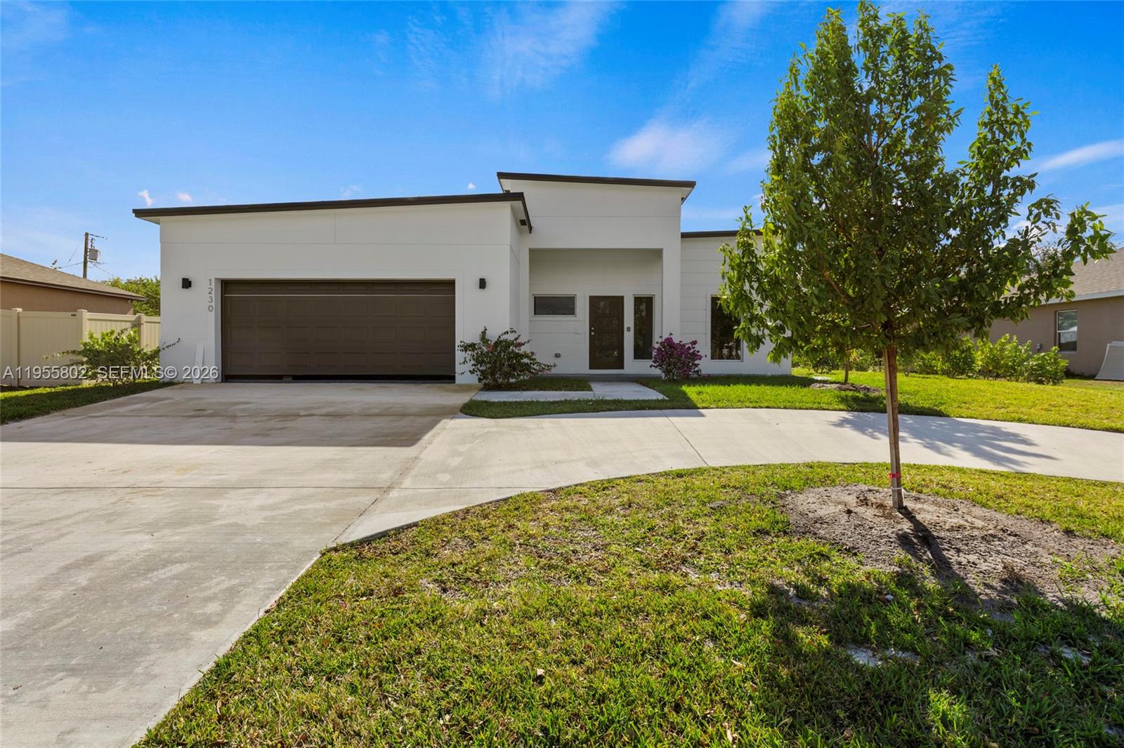 Brand-new construction single-family home offering 4 spacious bedrooms, 2.5 bathrooms, and a versatile den ideal for a home office or flex space. Thoughtfully designed with an open layout and abundant natural light. The primary suite features his-and-hers walk-in closets and a well-appointed ensuite bath. Additional bedrooms include generous closet space.

Enjoy enhanced curb appeal with a circular driveway, lush landscaping, and a privacy hedge creating a serene outdoor setting. Impact windows provide added security, energy efficiency, and peace of mind. Quality finishes throughout and modern construction offer comfort, durability, and style. A rare opportunity to own a newly built home designed for today’s lifestyle.