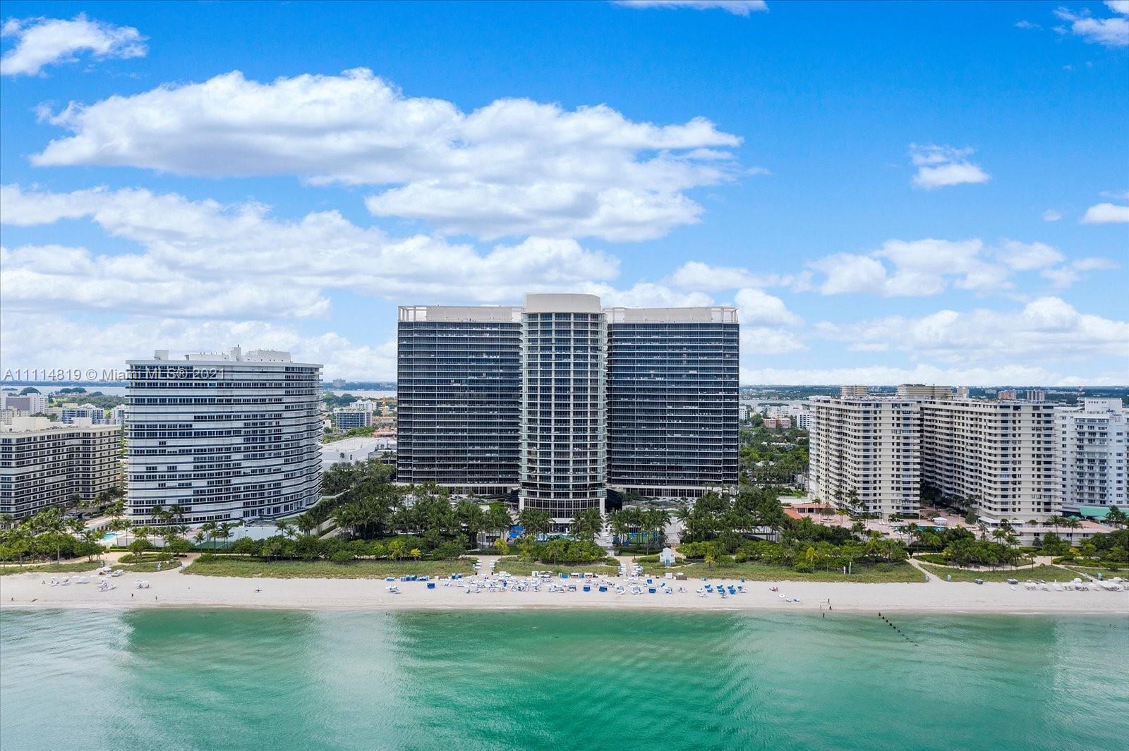 Stunning Contemporary Beachfront turn-key 4 bed/5.5 bath flow-through oceanfront Masterpiece  residence at the St Regis Bal Harbour. This sought after one of a kind Mayfair unit is almost 4,000 sq ft with enormous 1300 sq ft of balcony for a total of +/- 5300 sq ft. Direct panoramic ocean and spectacular City & Bay views from East and West Balconies. Professionally designed - Absolutely no expenses spared in creating the finest in luxury living. Only the Highest quality materials were used in construction and furnishing. Unit is fully furnished and being sold turn key. Awarded the coveted Forbes five-star and AAA five-diamond award, the St Regis is a peerless haven of oceanfront elegance, unrivaled service and world class amenities. Will impress even the most descerning client!