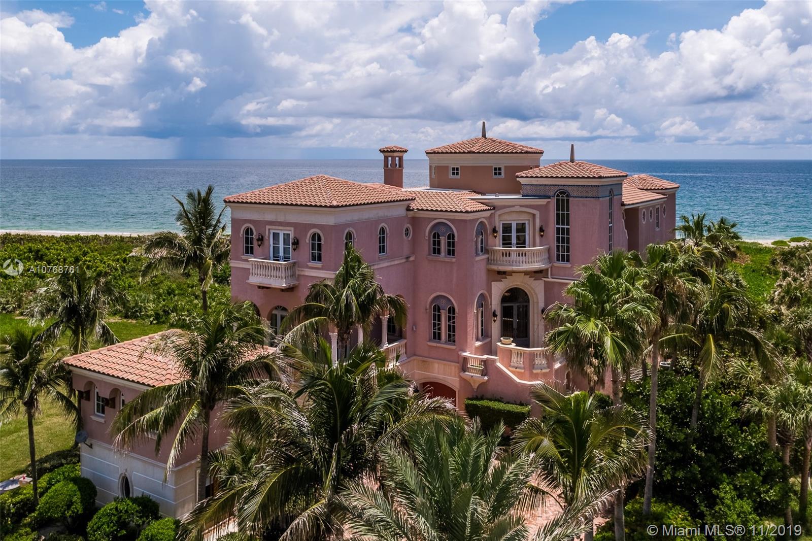 In Galleon Bay along the historic sun soaked shores of the Treasure Coast, the Castillo de mar (Sea Castle) awaits-an architectural renaissance where old world heritage merges with all the conveniences, comforts, privacy and security, expected. Grand Rotunda, Wine Tasting Room- Cellar, Media & Game Rooms, Elevator, Gourmet Kitchen/Butler's Pantry, Formal Living/Dining, Admirals Library, ocean front Great Room, heated pool/spa and a must see Ocean Front Master Suite!