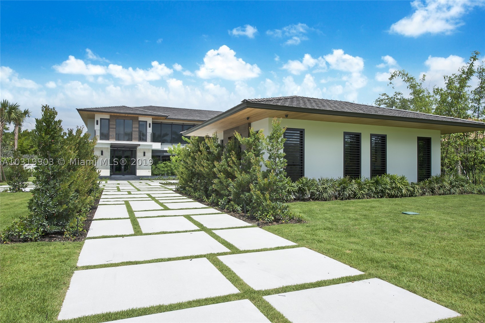 Luxurious Contemporary Living home! Designed by Cesar Molina, this 6 bedroom and 6 bathroom and 2 half bath ready for occupancy. At more than 10,800 Sq Ft this house is situated on a 1 acre lot located in the stunning Stritter Estates subdivision. Features include a 3-car garage, pool, movie theater, lush landscaping, and a separate guesthouse with a bedroom and full bath. A welcoming foyer, high-grade designer finishes, prewired for a smart home and much more. Sales associate is an affiliate of seller. PROPERTY was listed during construction.