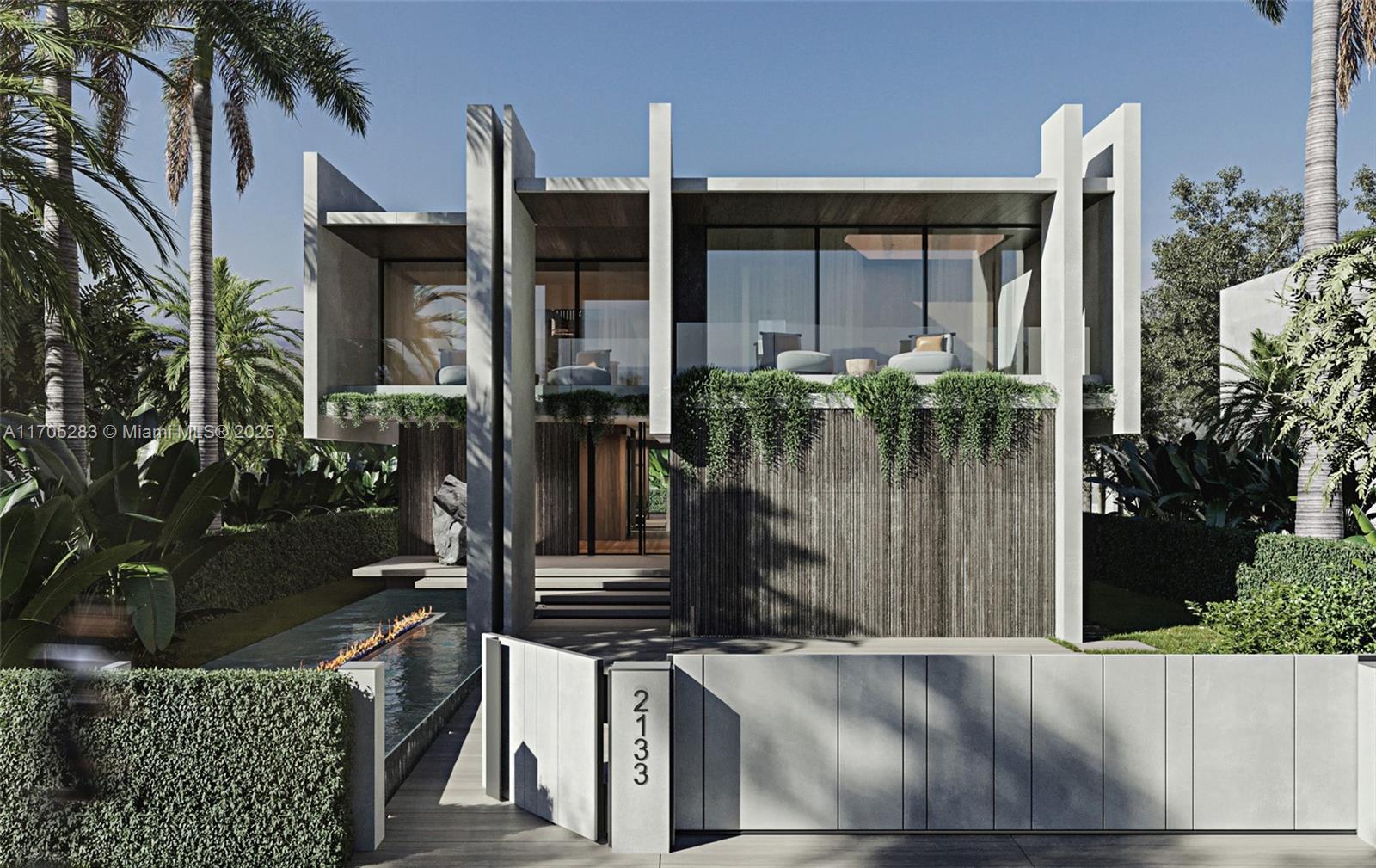 A rare opportunity to own a newly completed architectural masterpiece by Lalani Developers, designed by Yodezeen Architect & Design, ideally located on coveted Meridian Avenue across from the Miami Beach Golf Club. This 5-bedroom, 5.5-bath modern residence offers 5,197 square feet of refined interiors on a 10,400 square foot lot. Designed with exceptional attention to detail, the home features light-filled interiors with Turkish travertine, silver root marble, fluted stone finishes, Italian wood flooring, custom millwork, and sleek frameless doors throughout. The custom Poliform Italian kitchen is equipped with Gaggenau appliances and flows seamlessly into expansive living and dining areas framed by floor-to-ceiling glass, opening to a central courtyard & pool deck , covered outdoor dining with built-in BBQ, and fire pit lounge. Upstairs, four ensuite bedrooms include a primary suite with dual walk-in closets and private terraces, along with an expansive family room. A rooftop terrace crowns the home with panoramic views. Just moments from Lincoln Road and the ocean, this is an exceptional offering in one of Miami Beach’s most coveted enclaves.