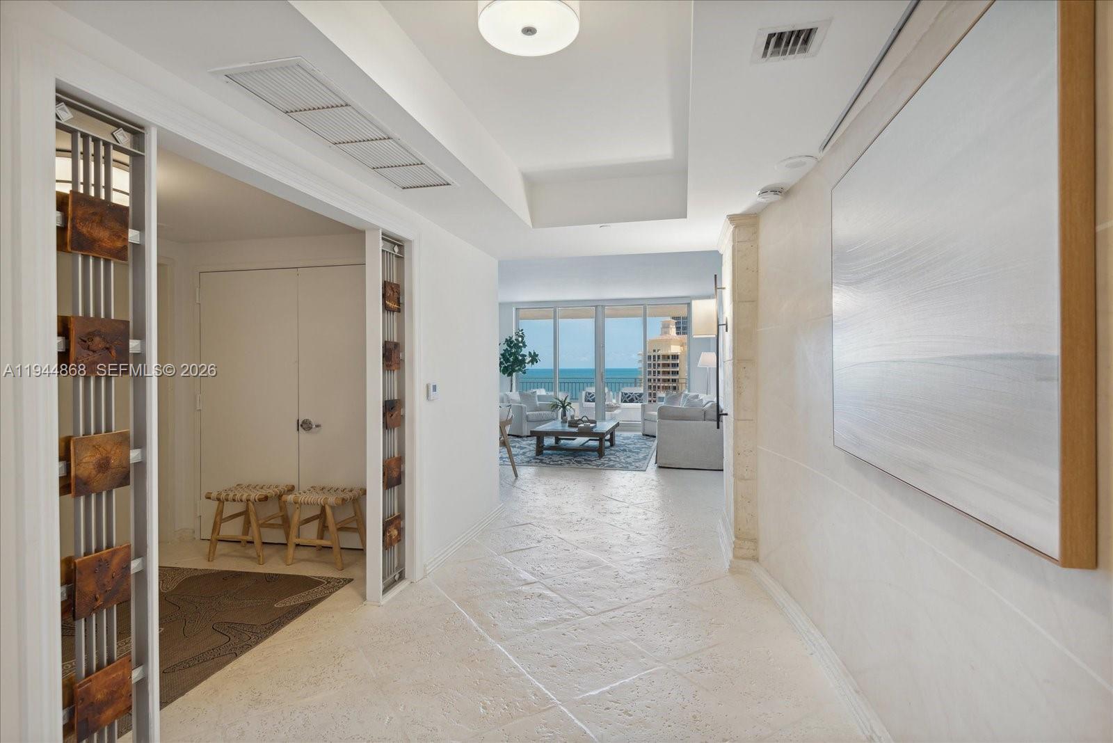 Short term  or long-term rental available in this Beach Chic 3 bedrooms, 2.5 bath, located in Ocean Tower II at the Ocean Club. Open and spacious flow through floor plan on the 15th floor provides great lighting, natural ventilation and breathtaking views to both the ocean and the bay/city skyline. State of the art kitchen contains Stainless-Steel appliances, Sub-zero refrigerator, and manufactured Poggenpohl cabinets. Building provides 24/7 concierge, valet parking, meeting rooms, bike room and private pool. The Ocean Club Amenities consists of on site real estate office, Co-work office spaces, lap pool, beach entry family pool, gym, half-court basketball, restaurants, pool & beach service, Tennis Center has 6 tennis courts and 3 Padel courts.