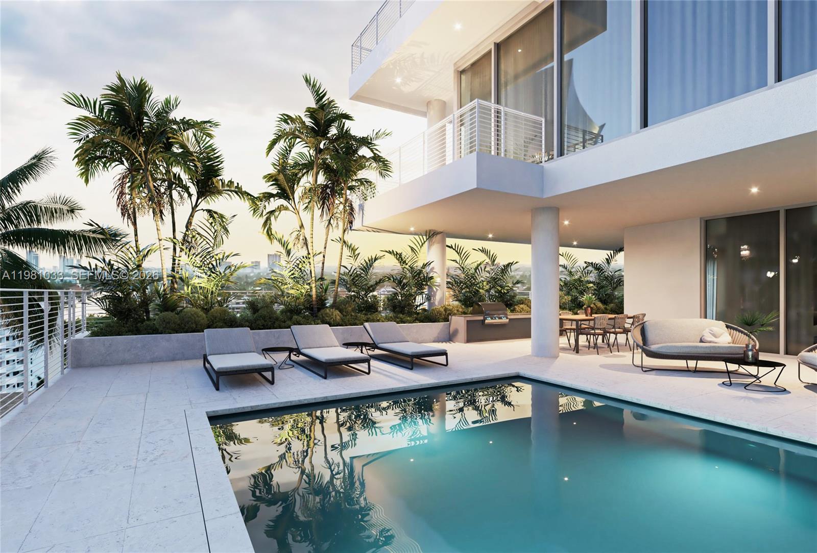 Introducing The Terraces, a boutique collection of only 22 luxury residences in the heart of Fort Lauderdale Beach with a Spring 2026 delivery. Designed for those who value space, privacy, and elevated coastal living, this exclusive new development offers expansive layouts and thoughtfully curated amenities that create a true residential resort experience. Each residence features generous indoor-outdoor living with oversized private terraces, allowing owners to fully embrace the South Florida lifestyle; whether as a primary home or the perfect beach retreat. Residents will enjoy an intimate amenity experience across multiple levels, including a beautifully designed pool and relaxation deck with sunbeds, a state-of-the-art fitness center with lounge, an outdoor terrace, and two summer kitchens ideal for entertaining. With only 22 residences, The Terraces offers a rare opportunity to
experience boutique living just moments from the sand, combining the privacy of a small residential building with the luxury finishes and lifestyle amenities expected of a modern coastal residence. Residence 902 offers a refined boutique living experience with spacious interiors and a two bedroom plus den and 3 bathroom layout. Expansive terraces and modern finishes create a perfect balance of luxury and comfort, featuring 1,775 square feet of interior living space and a 469 square foot private terrace designed for seamless indoor outdoor living.