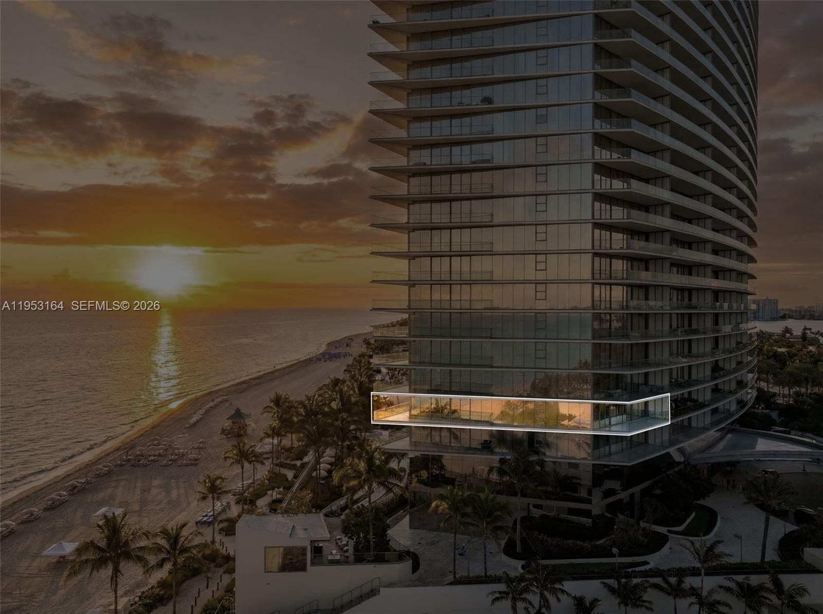 One-of-a-kind, turnkey direct oceanfront residence curated and furnished by the world-renowned Armani Design Team, following a $1.5M bespoke renovation. Located on the tower’s most desirable oceanfront line, this exceptional home offers 3,014 SF of interior living with 4 bedrooms, 5.5 bathrooms, plus service quarters.
Features include elegant marble floors, custom Armani millwork, and a signature Armani Dada kitchen. The primary suite includes a luxury custom-built walk-in closet with premium cabinetry and finishes.
A spacious wraparound terrace creates seamless indoor-outdoor living with unobstructed Atlantic Ocean views, ideal for entertaining and everyday enjoyment. The terrace is equipped with a summer kitchen, enhancing the outdoor living experience.
A prestigious Beach Cabana #14 is available as a separate purchase , offering a private beachfront retreat.