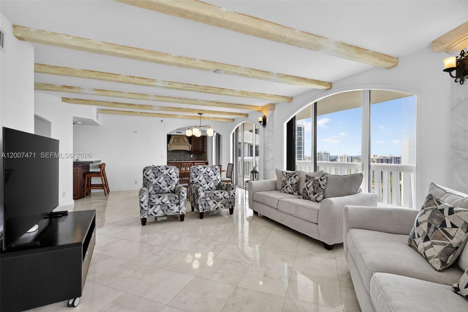 SPECTACULAR VIEWS TO THE INTRACOASTAL AND OCEAN FROM THIS BRIGHT AND SPACIOUS HOME IN THE BEAUTIFUL 3000 BLDG AT WILLIAMS ISLAND. RARE 3 BEDROOM 3 BATHROOM WITH ACCESS TO THE WRAP-AROUND BALCONY FROM EVERY ROOM. ENJOY THE NEWLY RENOVATED POOL AREA WITH CABANA COVERED LOUNGE AREAS, HOT TUB, SUMMER KITCHEN/ BBQ AREA. BUILDING IS PET FRIENDLY UP TO 25 LBS. LIVE IN PRESTIGIOUS WILLIAMS ISLAND WITH FULL AMENITIES: 24 HR SECURITY & VALET, COMMUNITY POOLS, 27,000 sq ft GYM AND SPA, 14 TENNIS COURTS, 4 PICKLEBALL COURTS, 2 PADEL COURTS, HAIR SALON, MARINA, 4 RESTAURANTS, KIDS PLAYGROUND, BASKETBALL COURT, DOGGIE PARK, COMPLIMENTARY SHUTTLE SERVICE, HI TECH SECURITY, WALKING/RUNNING TRAIL, CONCIERGE, WALK TO SHOPS & RESTAURANTS AND CLOSE TO AVENTURA MALL, A+ SCHOOLS.