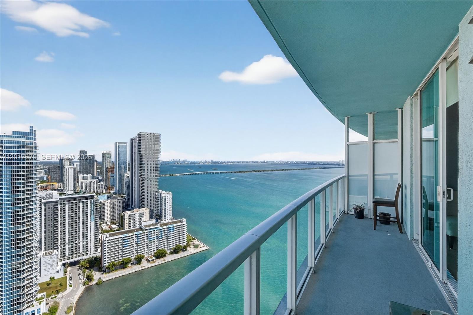 1 Bedroom + Den & 1 Full Bath. Beautiful high-floor residence with breathtaking bay and skyline views in one of Edgewater’s most desirable waterfront locations across from Margaret Pace Park. The Den/Flex space is ideal for use as a guest room, office, media room, or additional sleeping area. Unit includes installed privacy and blackout shades, 1 assigned parking space, a private storage unit, and the ability to obtain an additional parking space for a nominal monthly fee. Resort-style building amenities include multiple pools, fitness center, sauna, jacuzzi, valet, 24-hour front desk, and more.
