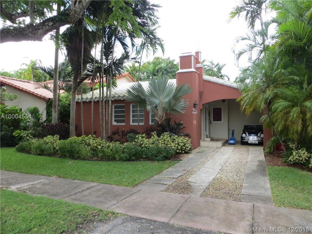 This beautiful North Gables Old Spanish 2/1 home built in 1937 updated with Travertine Marble in the Kitchen, Florida Room, Bathroom, and Patios. Mostly original Oak wood floors recently refinished with rare Dade County Pine and Pecky Cypress accents throughout the tall cathedral ceilings make the house feel very spacious. Venetian plaster accents, updated appliances, renovated bathroom as well as a private and spacious garden makes this the perfect home for those that love that Gables charm.