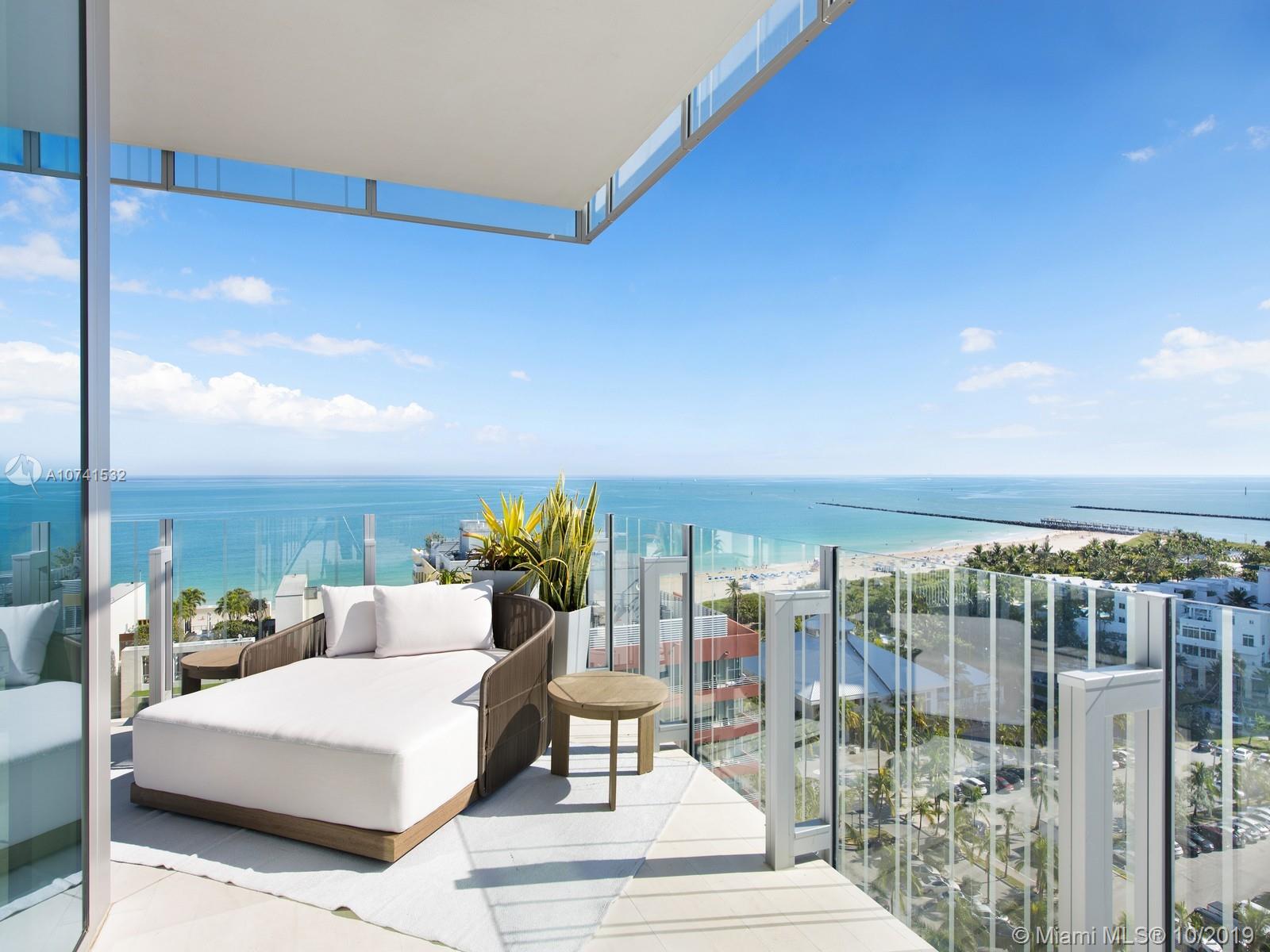 GLASS at 120 Ocean Drive designed by Rene Gonzalez is true exclusive luxury living. One of only 10 residences, this spacious 15th floor offers stunning 360 views of Miami Beach, ocean, city and intracoastal. Residence features include Calcutta marble kitchen with Gaggenau and Sub-Zero appliances, oak wood floors with floating walls and master bathroom made of floor to ceiling Arrabescato marble. Estate manager, exclusive beach and 24 hr security and concierge services. "It's a building that tends to disappear", said architect Rene Gonzalez. Located in hot South of Fifth neighborhood in walking distance to some of the best restaurants and shopping.