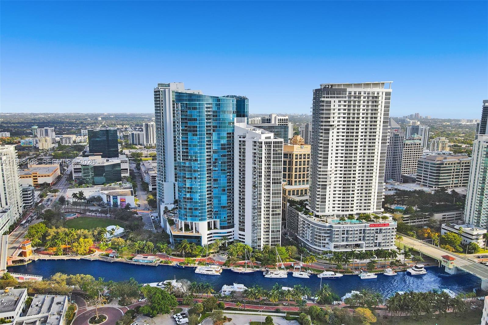 Very spacious & open one bedroom with 2 full baths plus media room in Las Olas River House, Ft L's iconic landmark tower. Semi-private elevator access, floor to ceiling glass with dramatic city views. This premier tower has been reimagined with over 12M spent in the grand lobby with Koi pond & water feature, stunning newly completed function rooms on the 6th floor amenity deck, world class fitness center, sundrenched tropical pool deck (opening Fall '26.) 5 Star luxury lifestyle in the heart of downtown on the dynamic New River, celebrated Riverwalk & famous Las Olas Blvd. Walkable urban life at its best! Hyatt Hotel, Eddie V's, Moxies & Publix just steps away. City just spent 15M next door  in Huizenga Park & adding 5M restaurant opening Fall '26.  Lowest price in top tier building!!