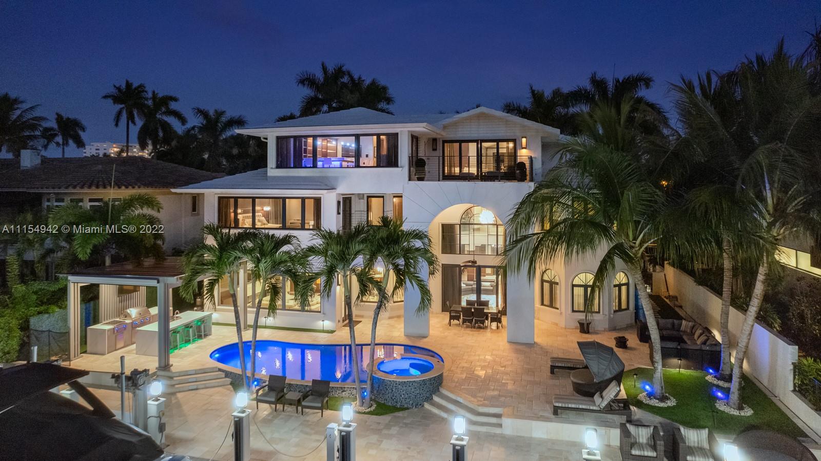 Located in prestigious Las Olas, this contemporary, waterfront home is wired for hands-free living! 3-Level Smart Home with elevator has everything you would want & more including Lutron lighting & PRIMA media system -perfect for entertaining. Kitchen will impress any chef w/ Miele, Sub Zero, Wolf appliances,a gas stove,wine cooler & butler’s pantry. Master suite features a fireplace, oversized bathroom & sauna!Third-floor flex space is currently a spectacular entertainment room, that could easily be converted to a bedroom, gym, or office. The immaculate outdoor space promotes the enjoyment of Florida, waterfront living with a resort-style pool & spa, summer kitchen, 85’ wide deep water dock, and no fixed bridges to bay. Impressive property awaits impressive residents. WATCH VIRTUAL VIDEO!