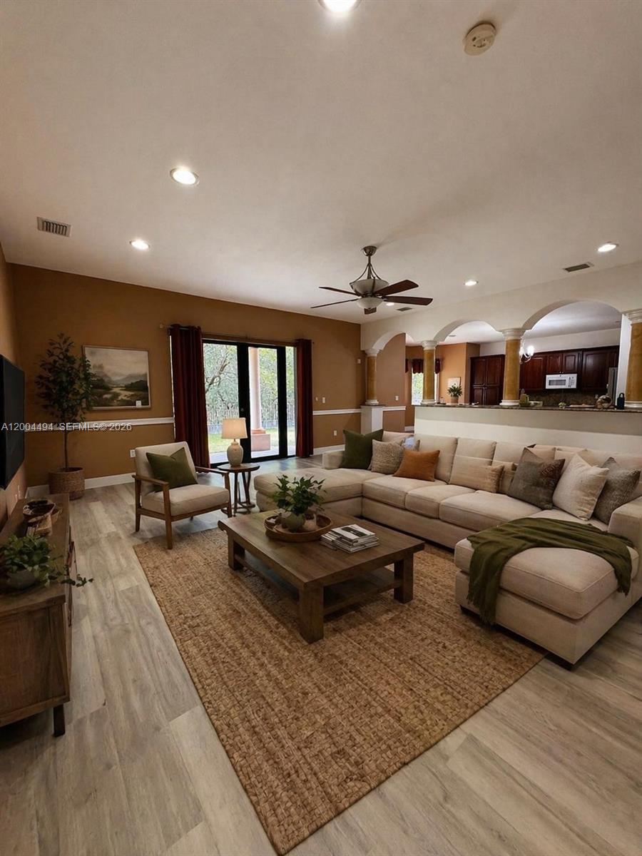 Stunning 5-bedroom, 4-bath residence in the prestigious gated community of Cutler Cay, offering 4,717 living square feet of thoughtfully designed space. This two-story home features expansive living areas, a functional floor plan, generous bedroom sizes, and abundant natural light throughout. Situated on a 10,157 SF lot, the property offers privacy and room to enjoy indoor-outdoor South Florida living. Located in a sought-after community known for resort-style amenities, beautifully maintained surroundings, and convenient access to shopping, dining, schools, and major roadways. A rare opportunity to own a substantial home in one of Cutler Bay’s premier neighborhoods.Wood-look luxury vinyl plank flooring throughout. 
Guard-gated community
Resort-style clubhouse
Fitness center + sauna/steam
Tennis & pickleball courts
Pool + social areas
Security + landscaping included