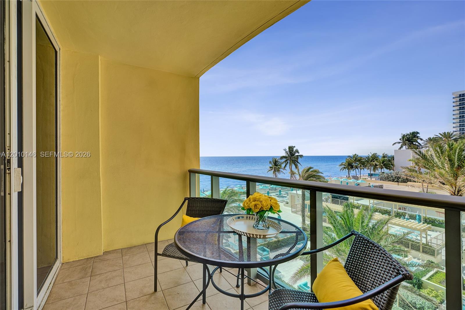This beachfront condo offers breathtaking ocean and pool views from a spacious private balcony. An excellent opportunity for a buyer looking to remodel to their own taste while enjoying oceanfront living at an attractive price point. The unit features hurricane-impact windows, providing both safety and peace of mind. Located in The Wave Condominium, one of the most sought-after luxury buildings on the beach, residents enjoy resort-style amenities, including a stunning pool deck with palm trees and fountains, Jacuzzi, oceanfront fitness center, on-site restaurant, and complimentary beach service. Perfectly situated just 20 minutes from Fort Lauderdale-Hollywood International Airport, and within walking distance to the Hollywood Beach Broadwalk, dining, and a supermarket directly across the street.