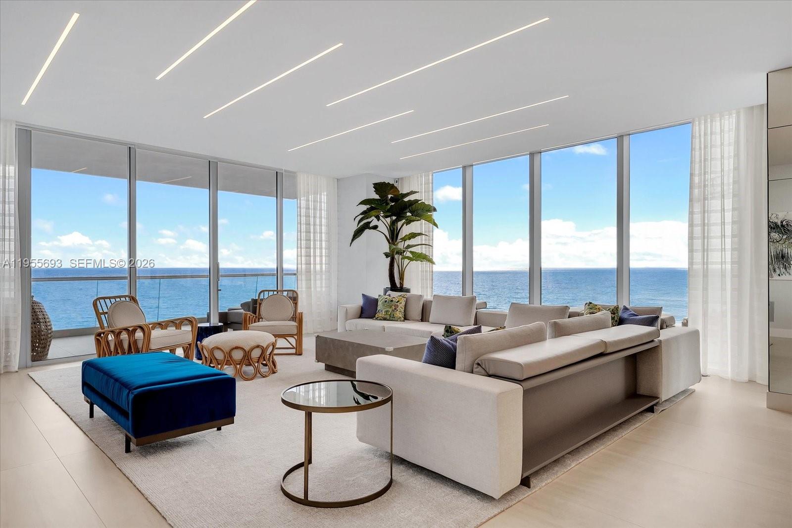 A residence defined by beautiful views, and thoughtful design, offering sunrise ocean panoramas and sunset Intracoastal vistas. Designed by a renowned architect, this 4-bed, 6-bath, 3,252 sq. ft. Turnberry Ocean Club residence features soaring ceilings and expansive terraces with summer kitchen, complemented by Italian-designed interiors and a chef's kitchen with top-of-the-line Gaggenau®? appliances. Highlights include a family room and den/staff quarters with full bath and closet, and a primary suite with spacious walk-in closets and steam shower. Residents enjoy over 70,000 sq. ft. of private amenities, Sky Club, golf, tennis, marina and resort access, 24/7 valet and security, concierge service, guest suites, oceanview cabanas, and private garages.