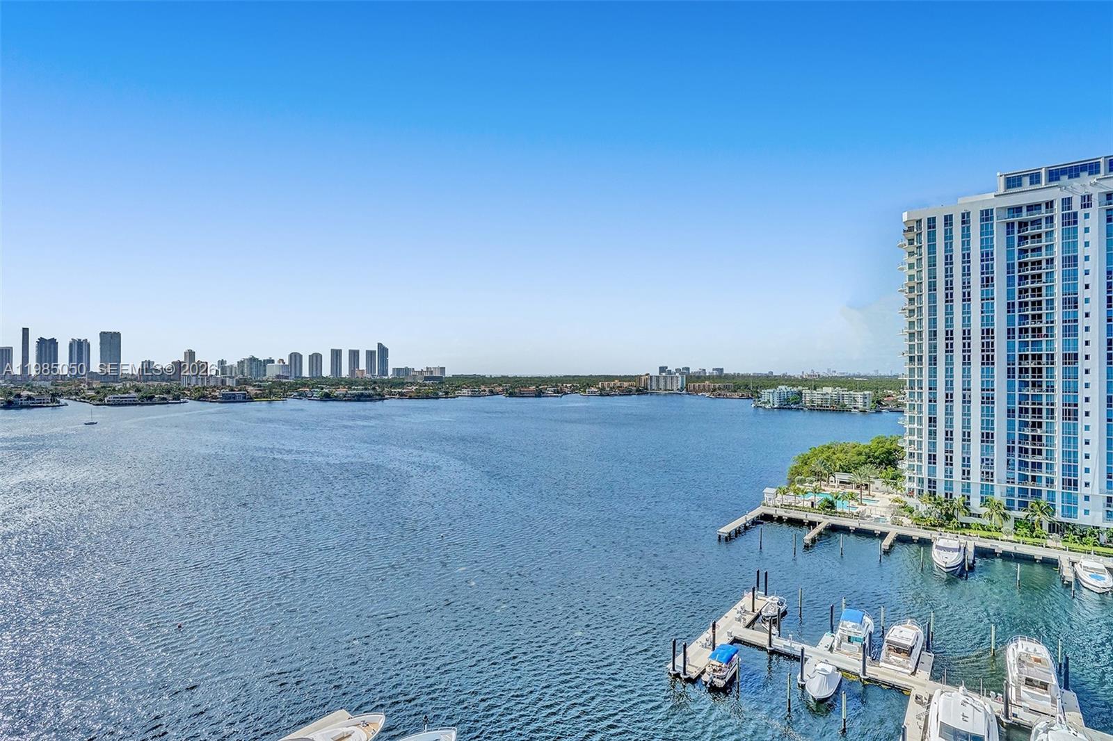 Welcome to your waterfront oasis at Western Eastern Shores, North Miami Beach! This beautifully furnished 2-bedroom, 2-bathroom highrise condo offers stunning bay and intracoastal views. Enjoy an array of amenities including a doorman, concierge, and valet parking. Stay active with facilities such as a gym, health club, and yoga studio. Relax and entertain in the resident's lounge, screening room, and billiards room. Additional conveniences include a barbecue area, common outdoor space, bike room, private and common storage, as well as assigned and guest parking. With a prime bayfront location and a full-service marina directly next to the building, this home is the epitome of comfort and luxury.