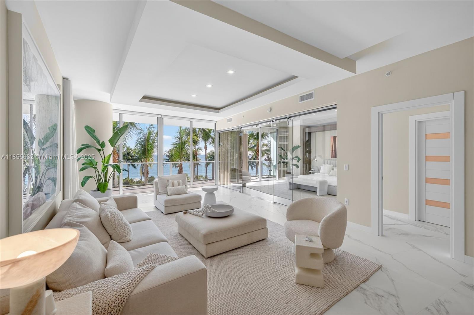 Rare Auberge Beach Residences & Spa oceanfront offering - This 3-bedroom, 3.5-bath residence combines 2,793 sqft under AC with an expansive 1,400+ sqft private sunset lanai terrace and oceanfront terrace, capturing both sunrise & sunset for a true beach house feel. Recently refreshed with organic tones, rich wood textures & designer finishes, the home features a gourmet kitchen w/ custom hood, built-in pantry & extensive cabinetry; Lutron automated shades; remote surround sound & custom lighting. Floor-to-ceiling glass reveals sweeping ocean, intracoastal & city views with natural light. Enjoy resort-style, 5 star amenities including oceanfront pools, Evara spa, fitness center, golf simulator, private theater, concierge, & daily pool/beach service. Schedule your private showing today!