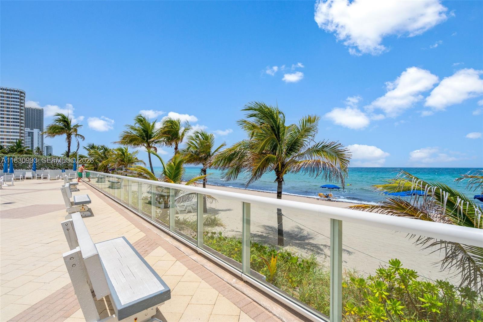 Experience resort-style living in this oceanfront, full-amenity building with beach access to the pristine sands of Hallandale Beach. Relax at the beach or pool as you enjoy the serene blue waters and tranquil atmosphere. The building offers a variety of amenities including a sauna, fitness center, billiards room, BBQ area, and ping pong and more. This spacious and well-maintained unit features a large open balcony with stunning water views, perfect for relaxing or entertaining. Hurricane-impact windows and doors ensure peace, safety, and quiet comfort inside. Come see today!